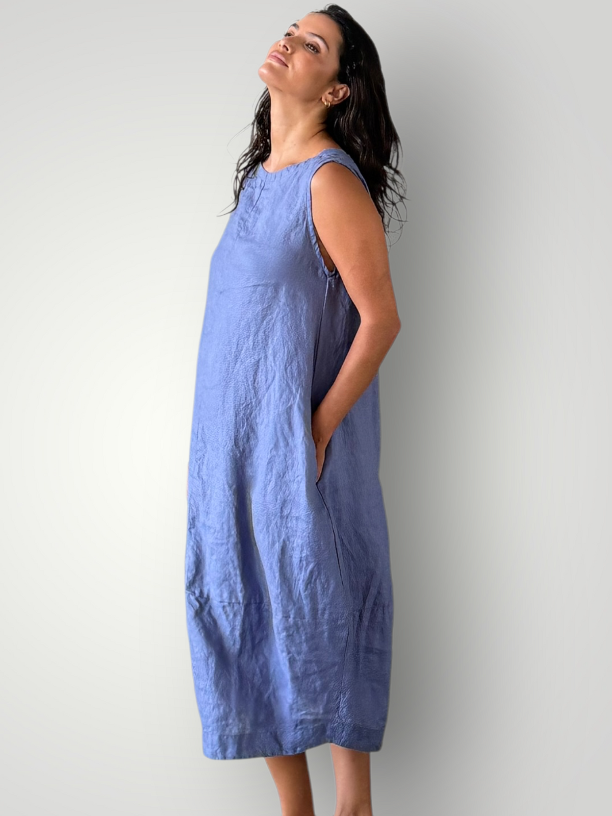 adele dress- cornflower linen Apparel