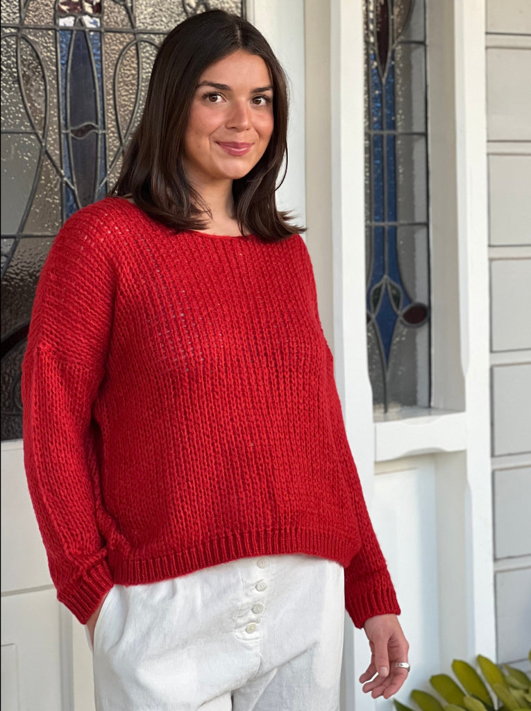 chloe knit-red Apparel  