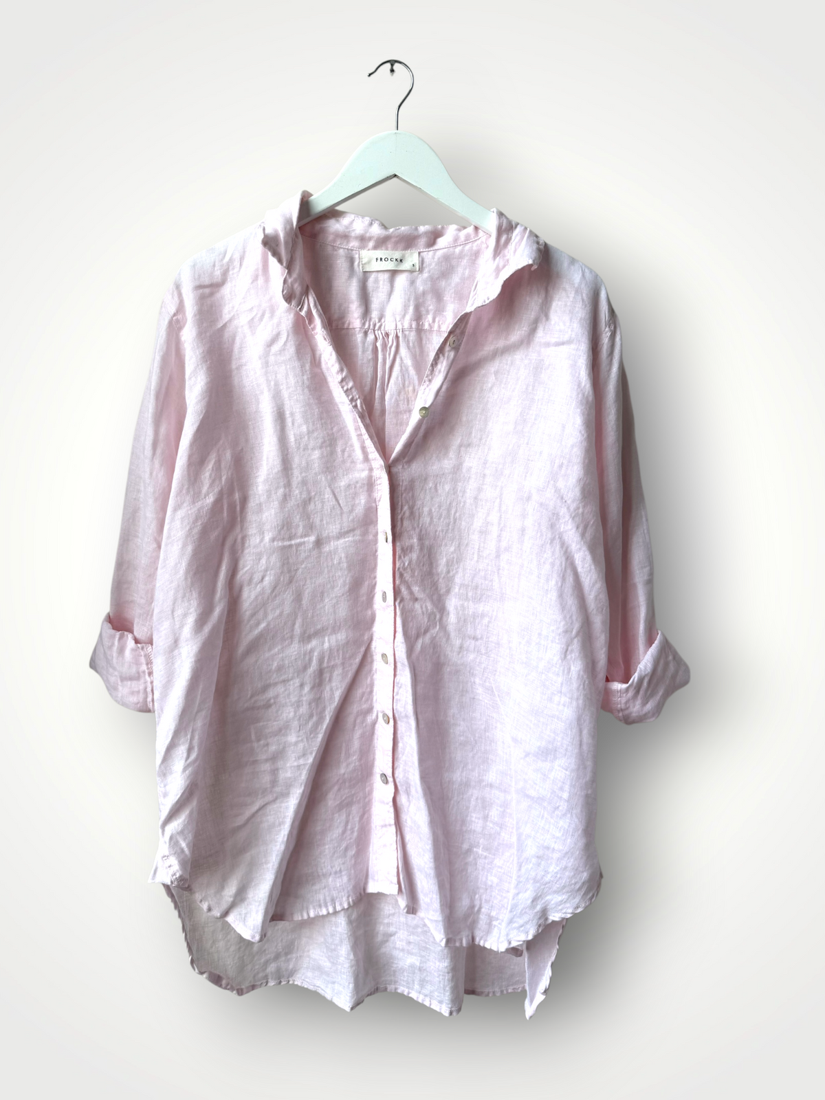 skyla shirt - soft pink linen Apparel