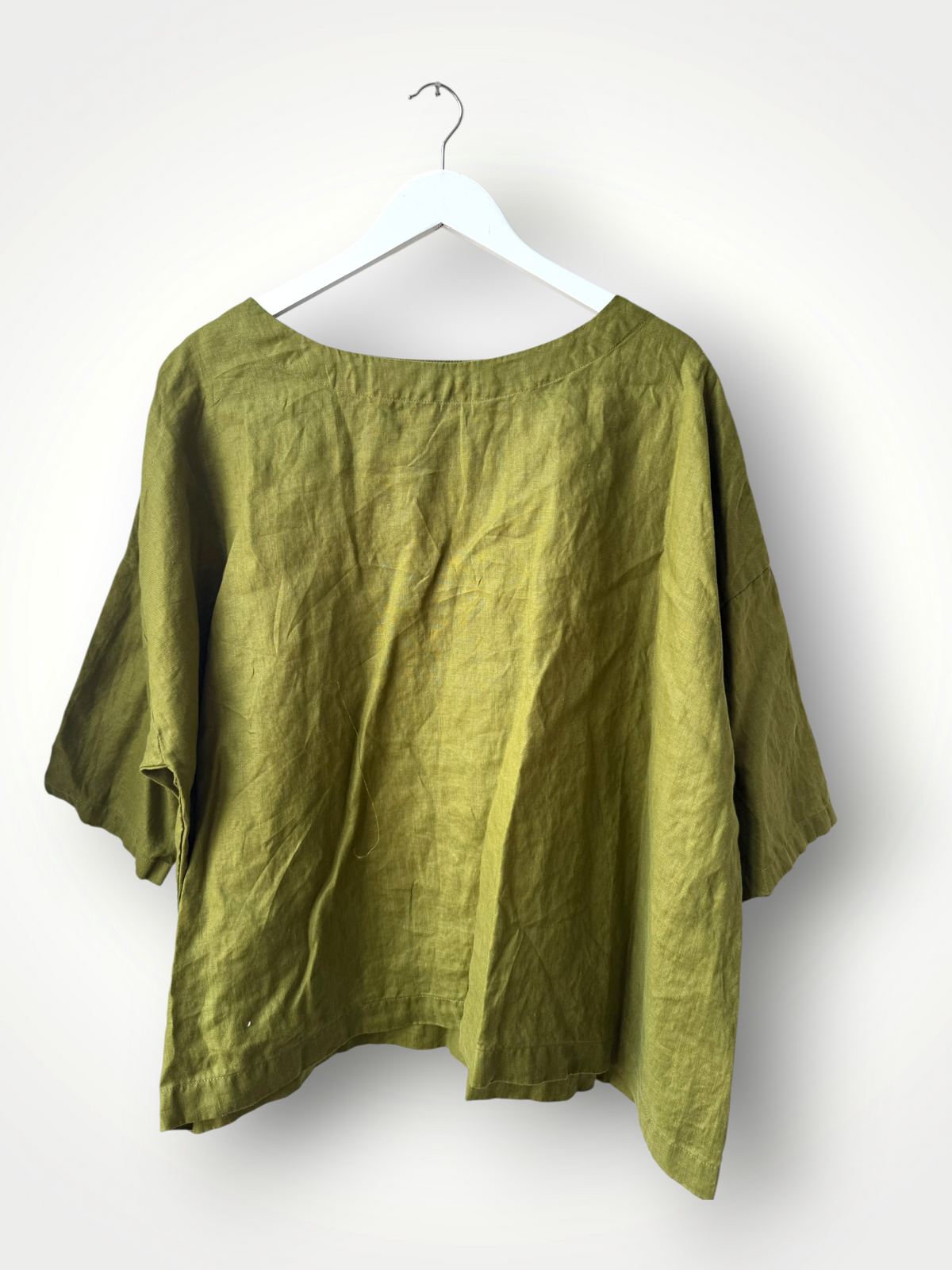 marita top - olive linen Apparel