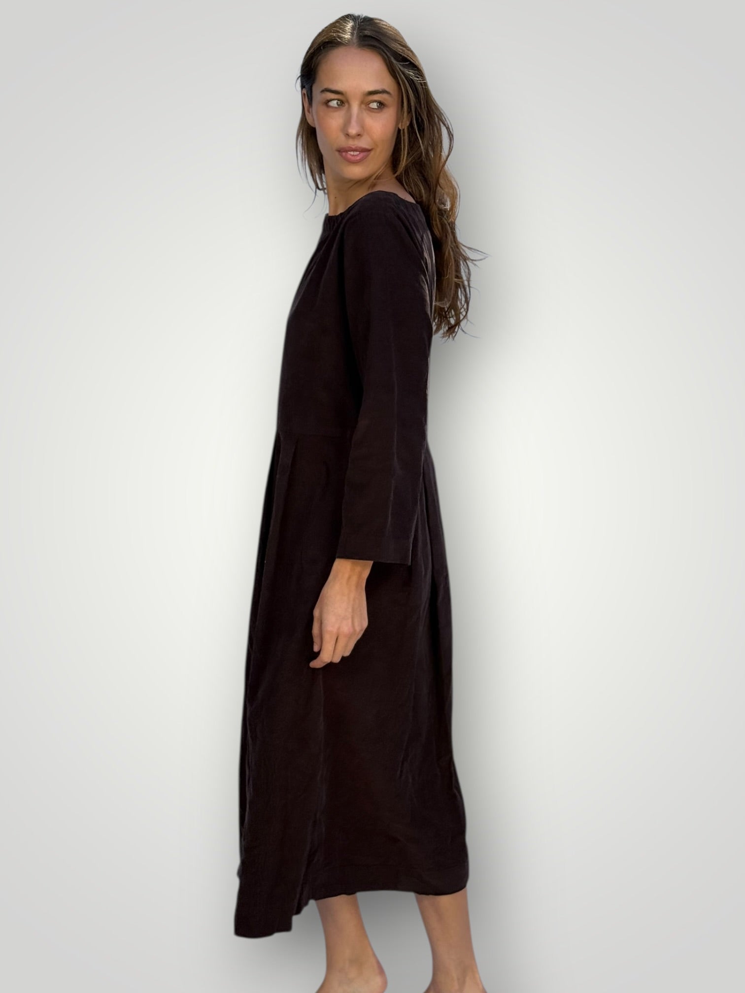 laura dress - chocolate cord