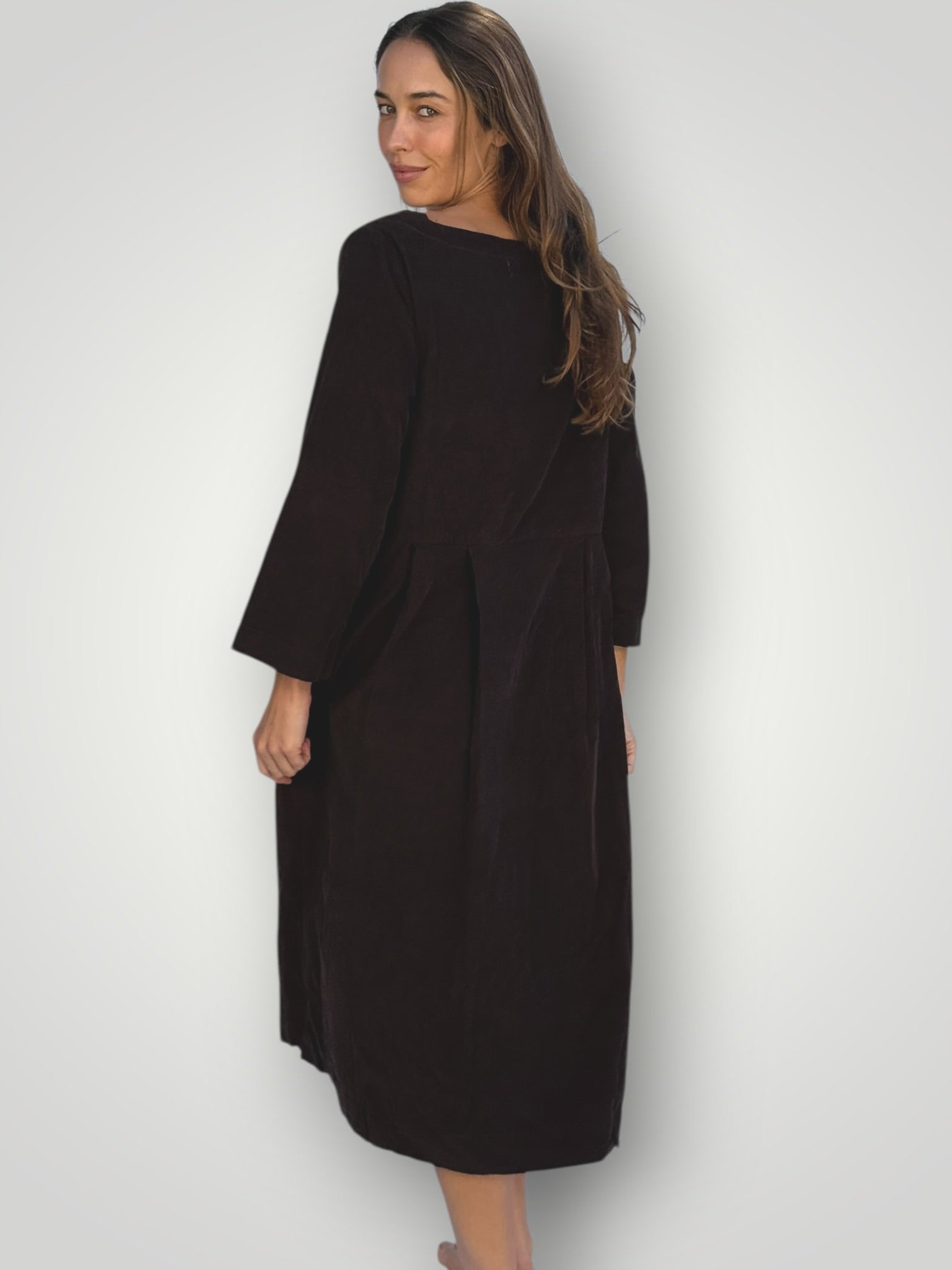 laura dress - chocolate cord