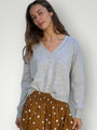mavis v neck knit-light grey cashmere Apparel