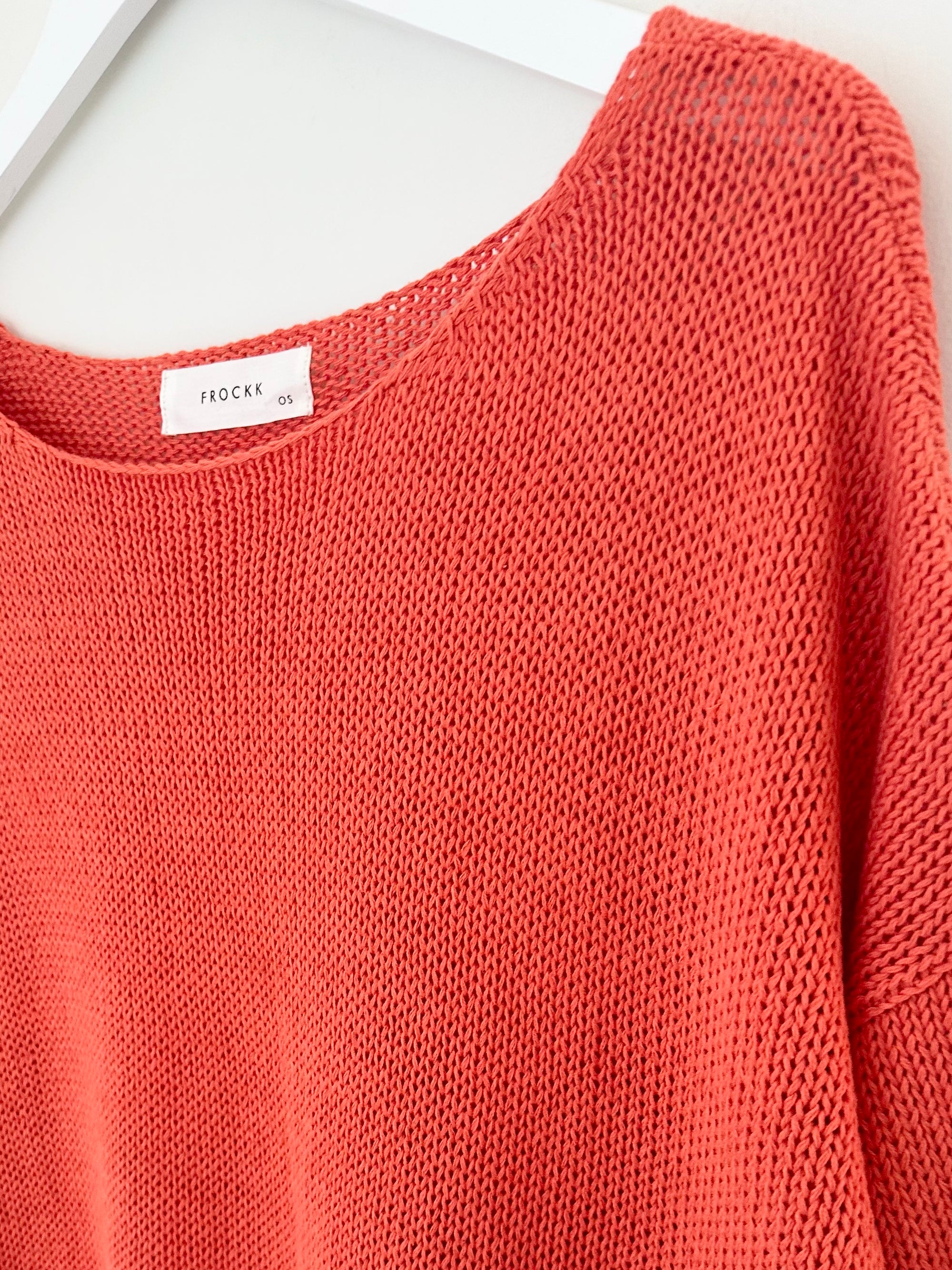 alex top - orange cotton knit Apparel  