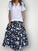 lulu skirt - big navy flower linen (Copy) Apparel