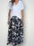 lulu skirt - big navy flower linen Apparel