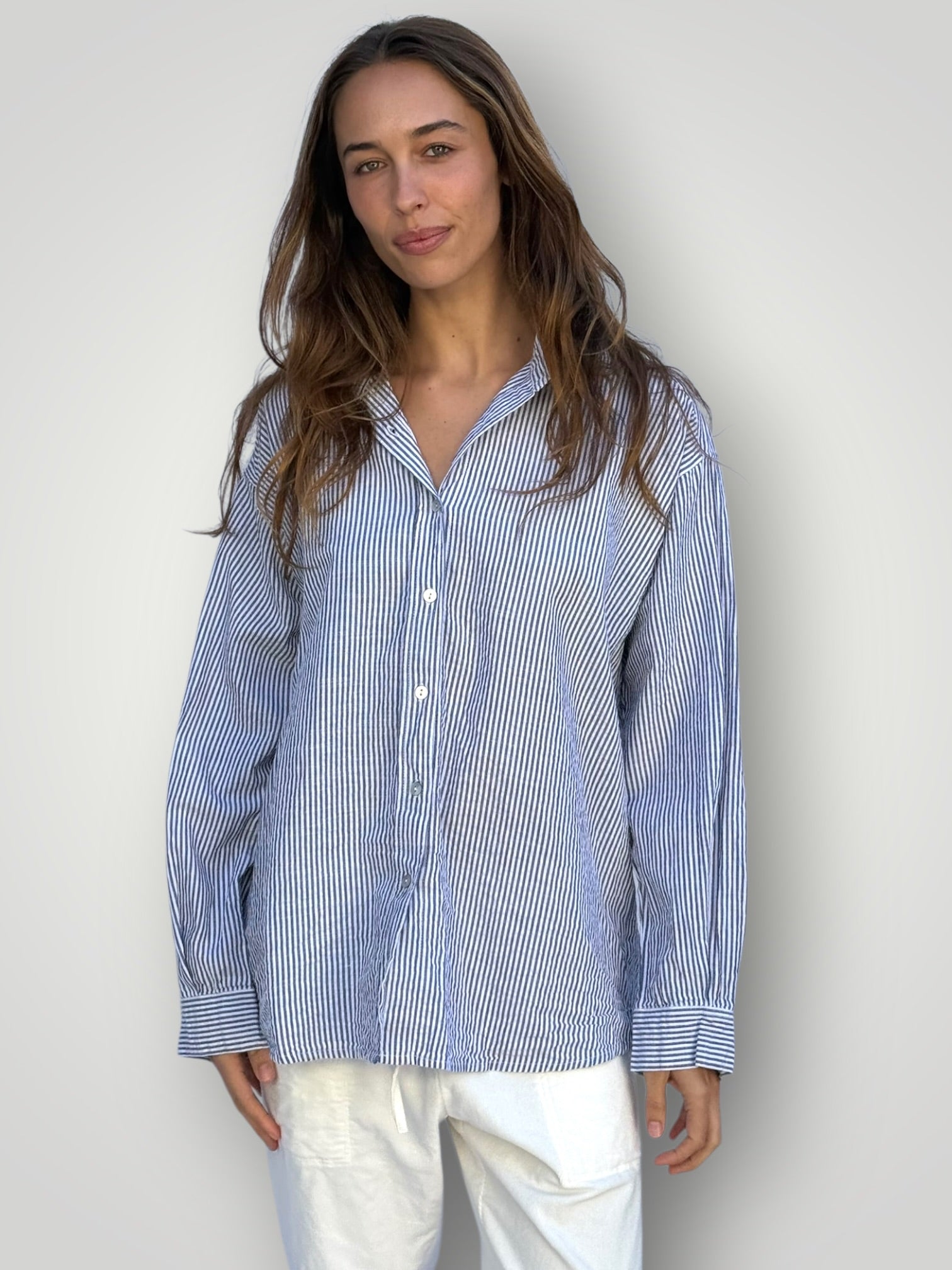 jordan shirt-fine grey stripe cotton