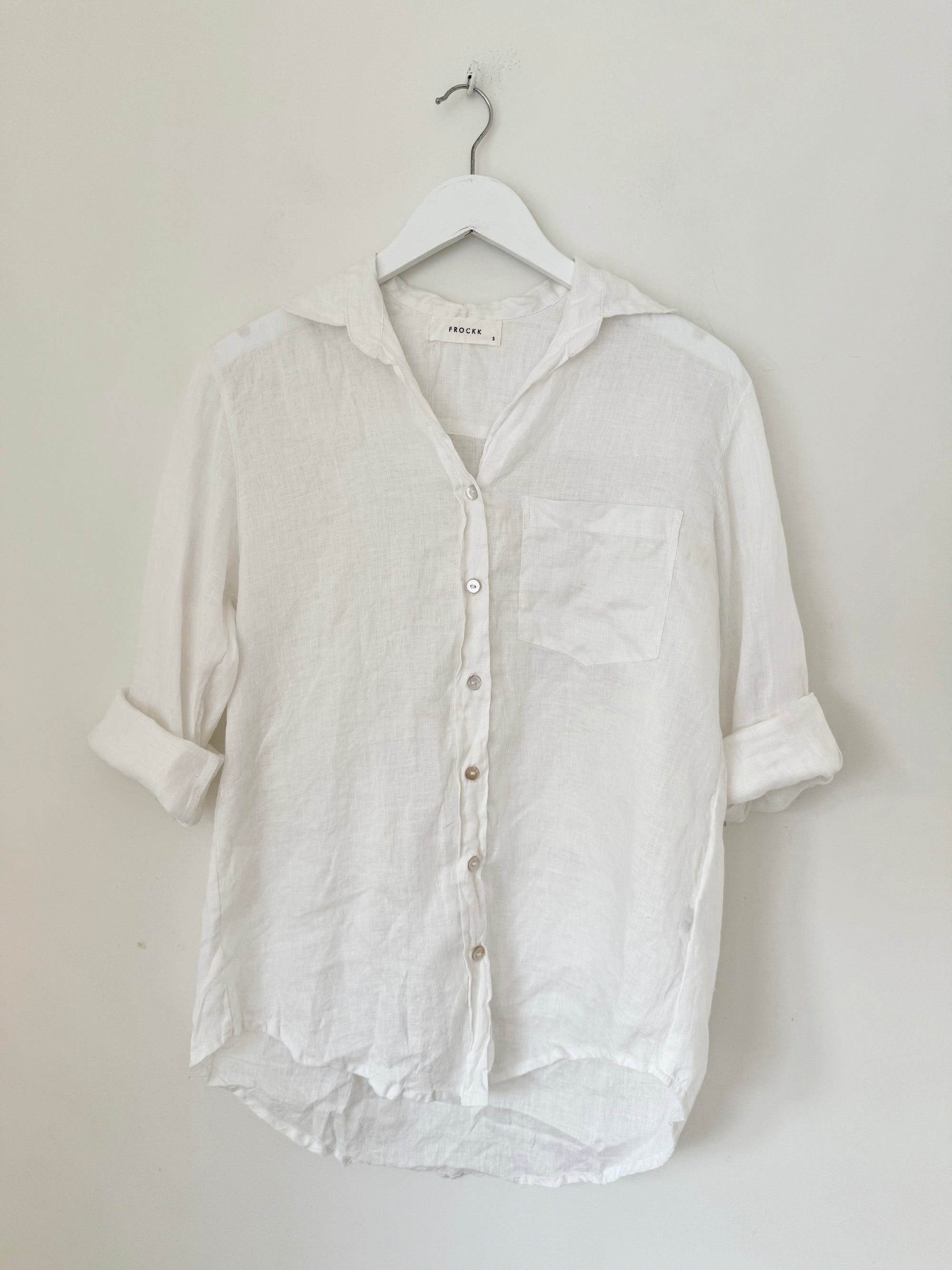 erika shirt - white linen
