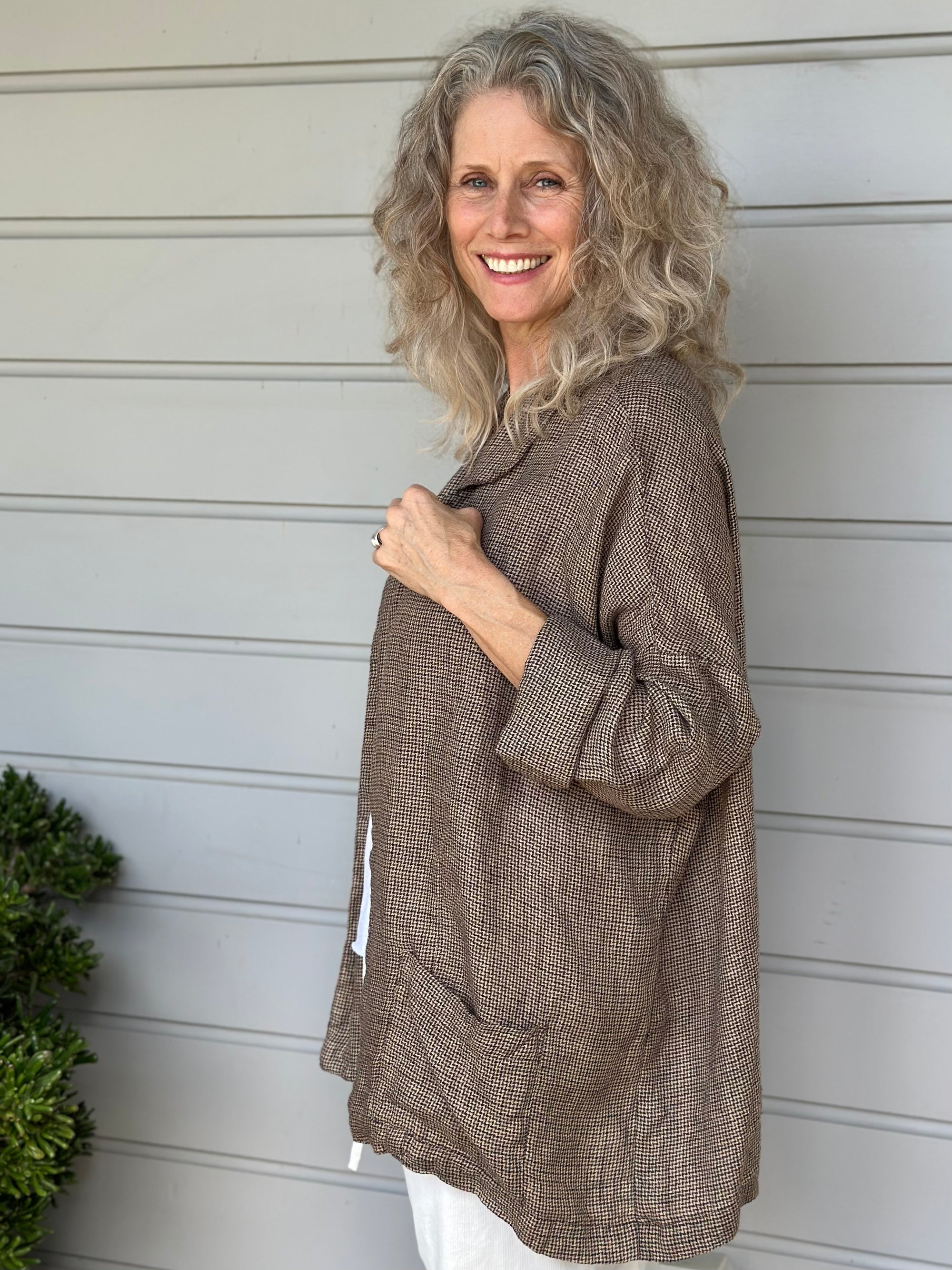 albert blazer - natural woven linen Shirts