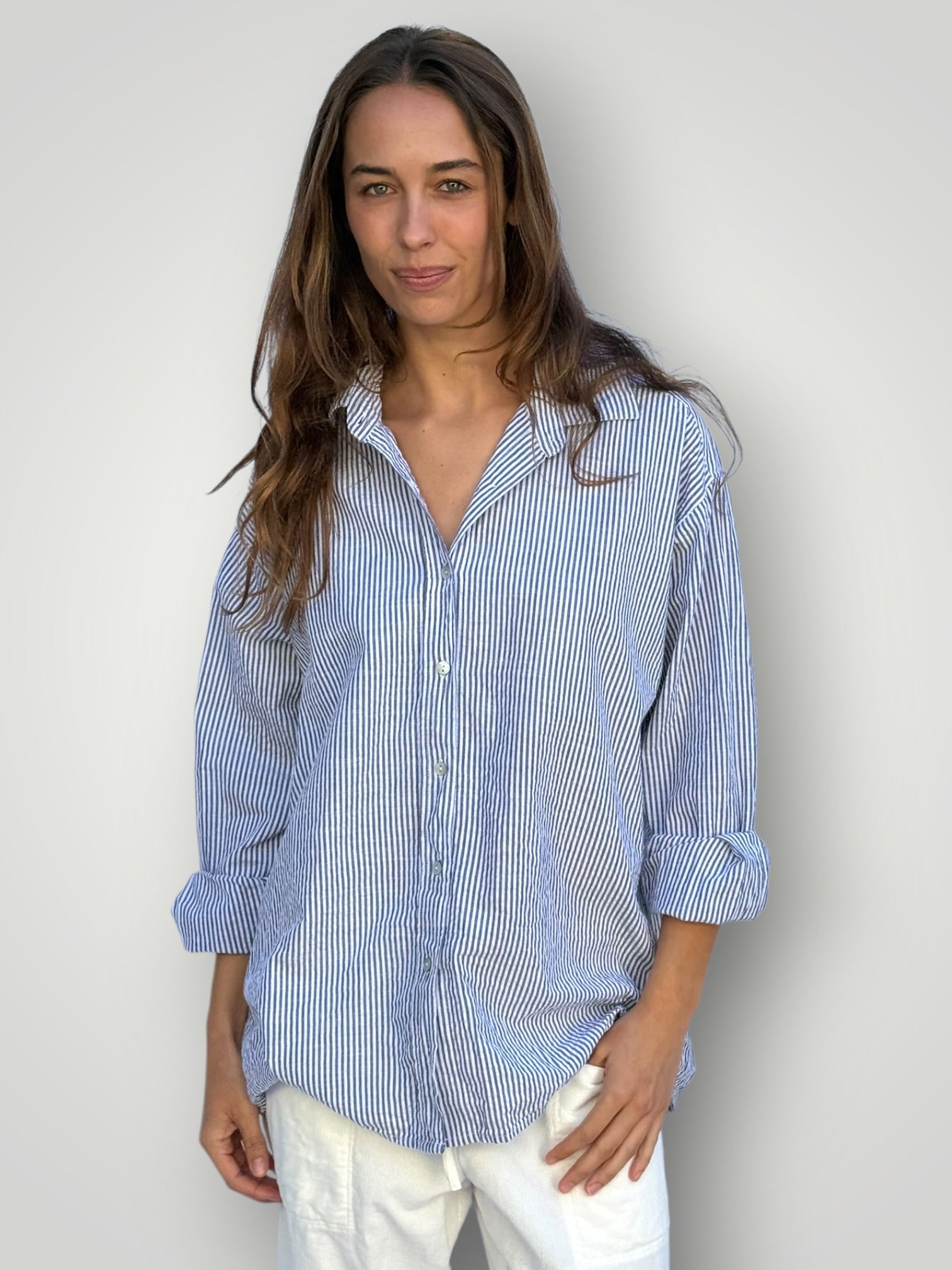 jordan shirt-fine grey stripe cotton