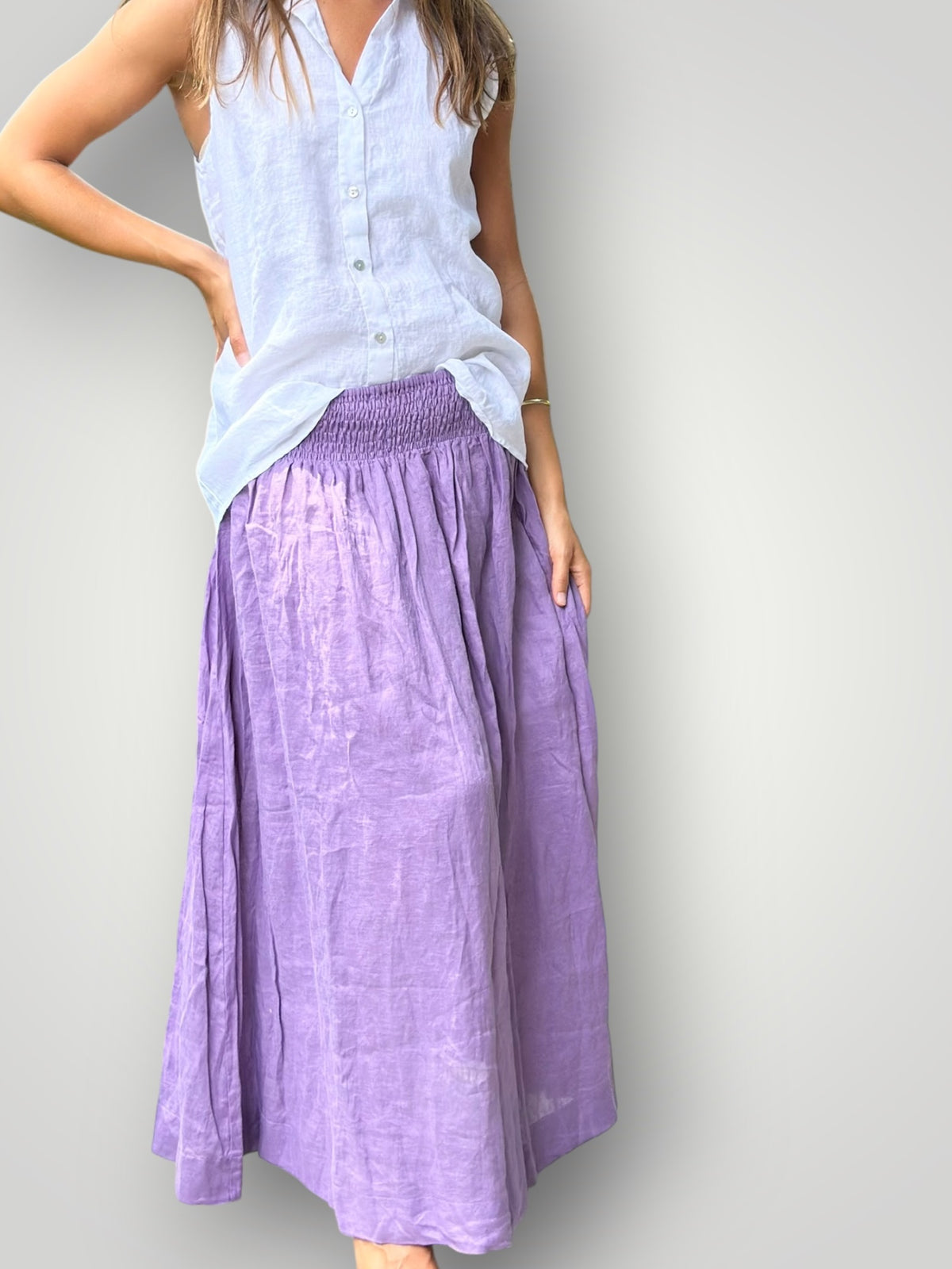 lulu skirt -lilac linen Apparel