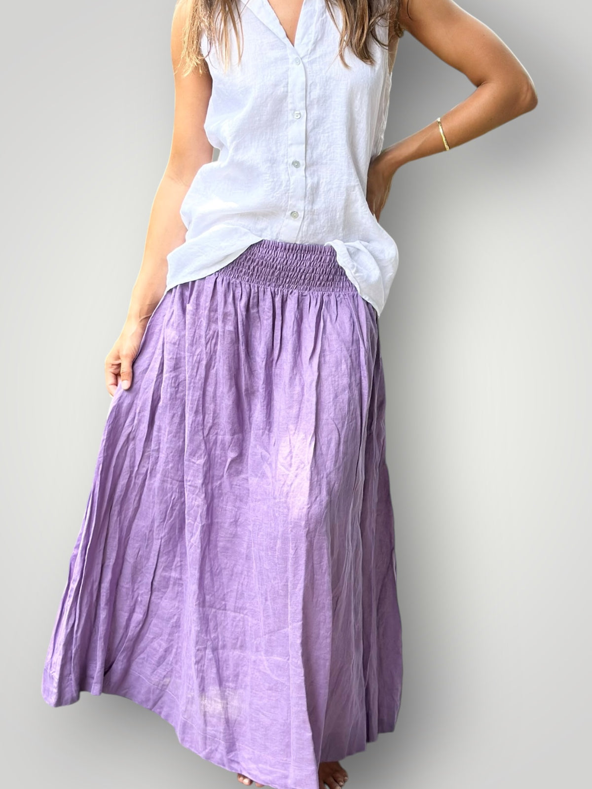 lulu skirt -lilac linen Apparel