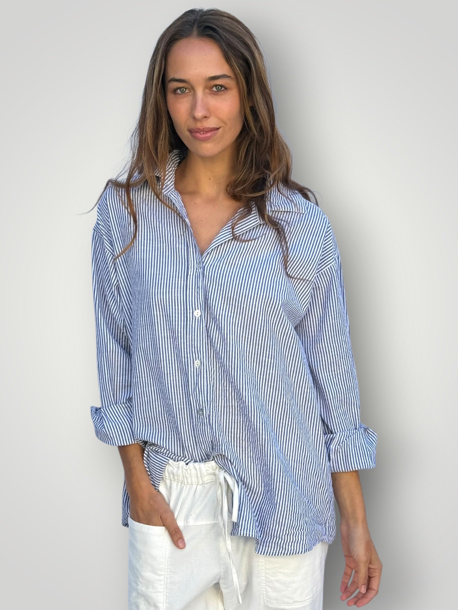 jordan shirt-fine grey stripe cotton
