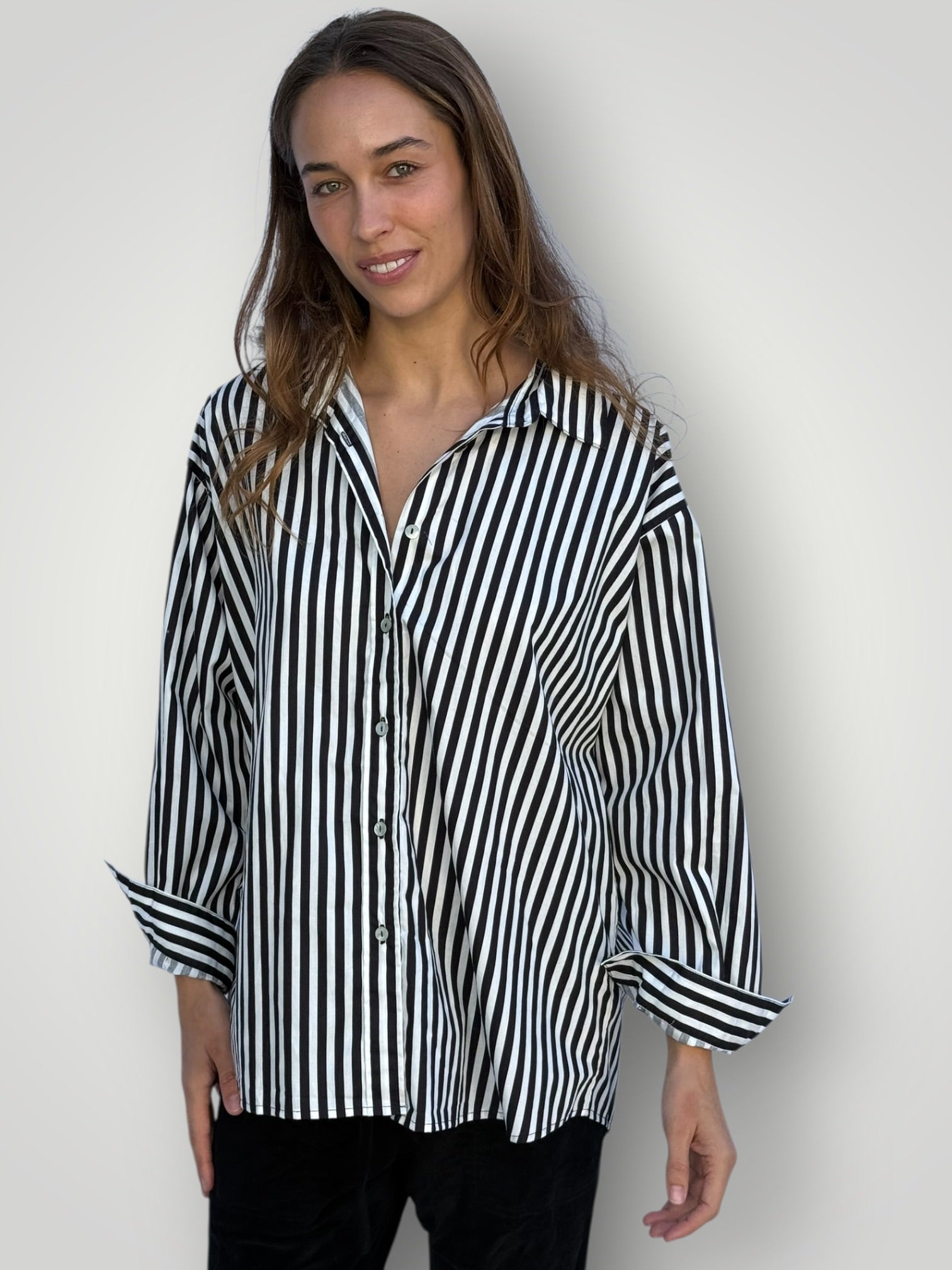 jordan shirt-black stripe cotton