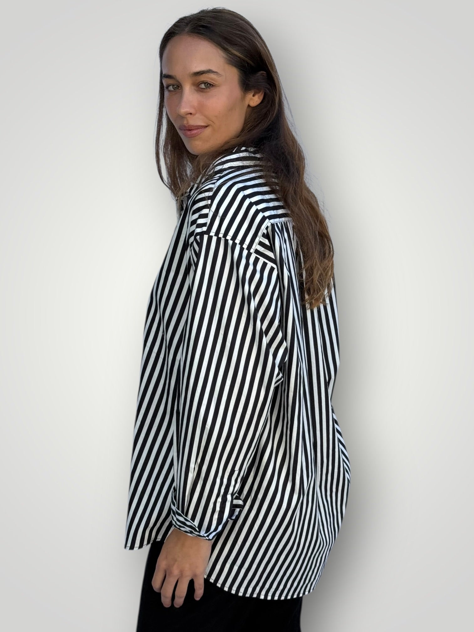 jordan shirt-black stripe cotton