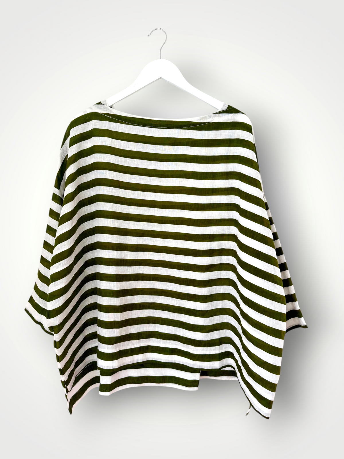 avril top - army stripe linen Apparel