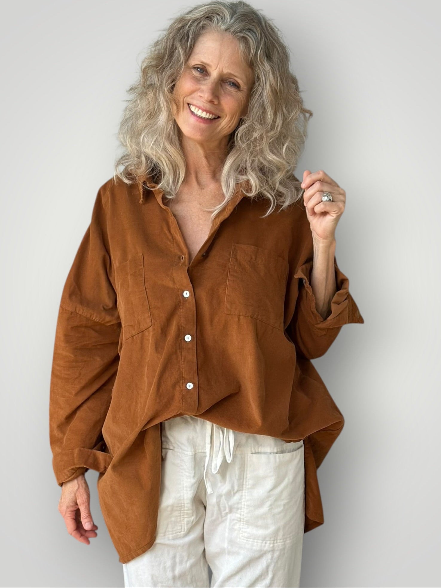 aiden oversized shirt -toffee cord Apparel