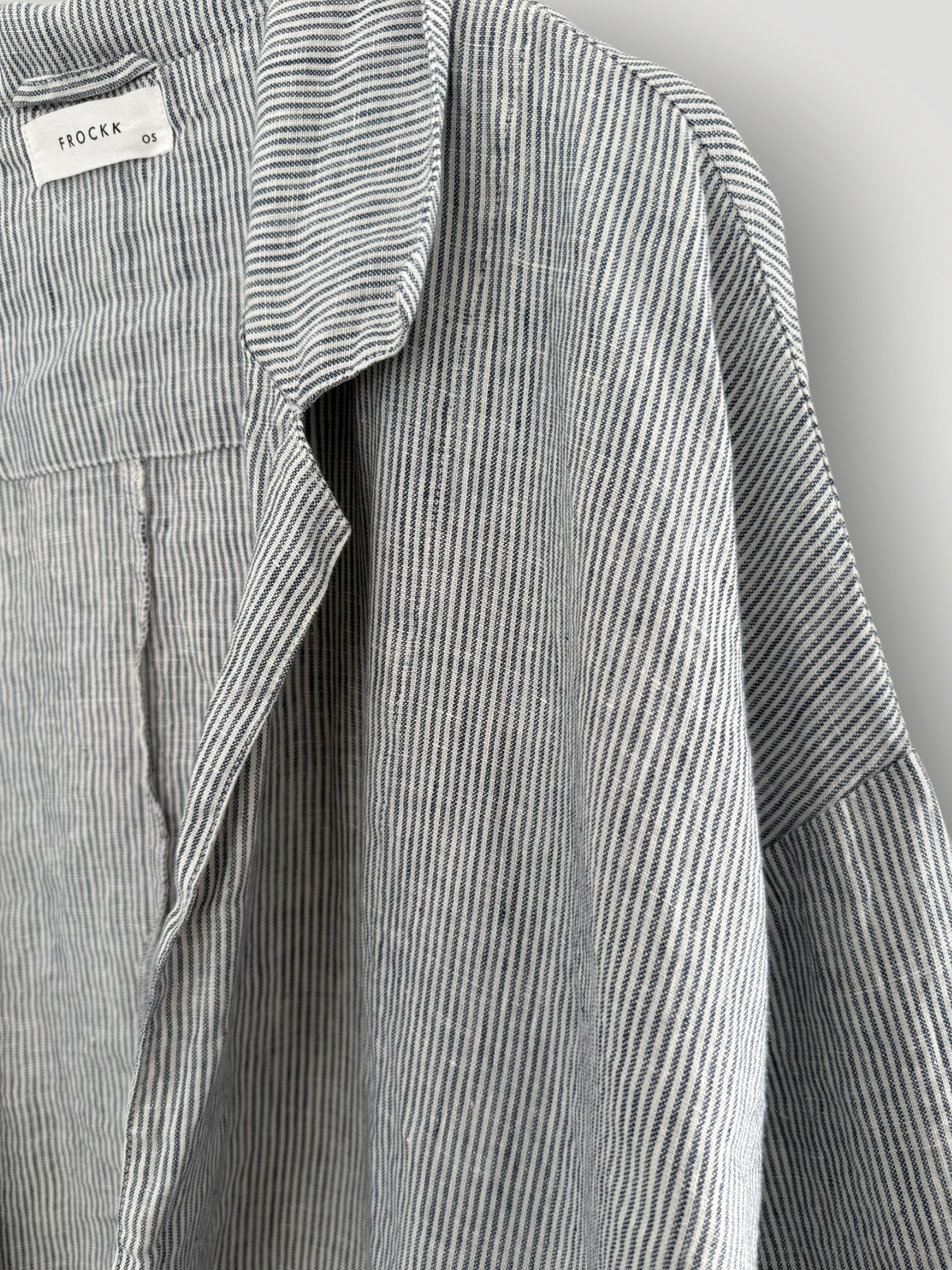 albert jacket - fine grey stripe linen
