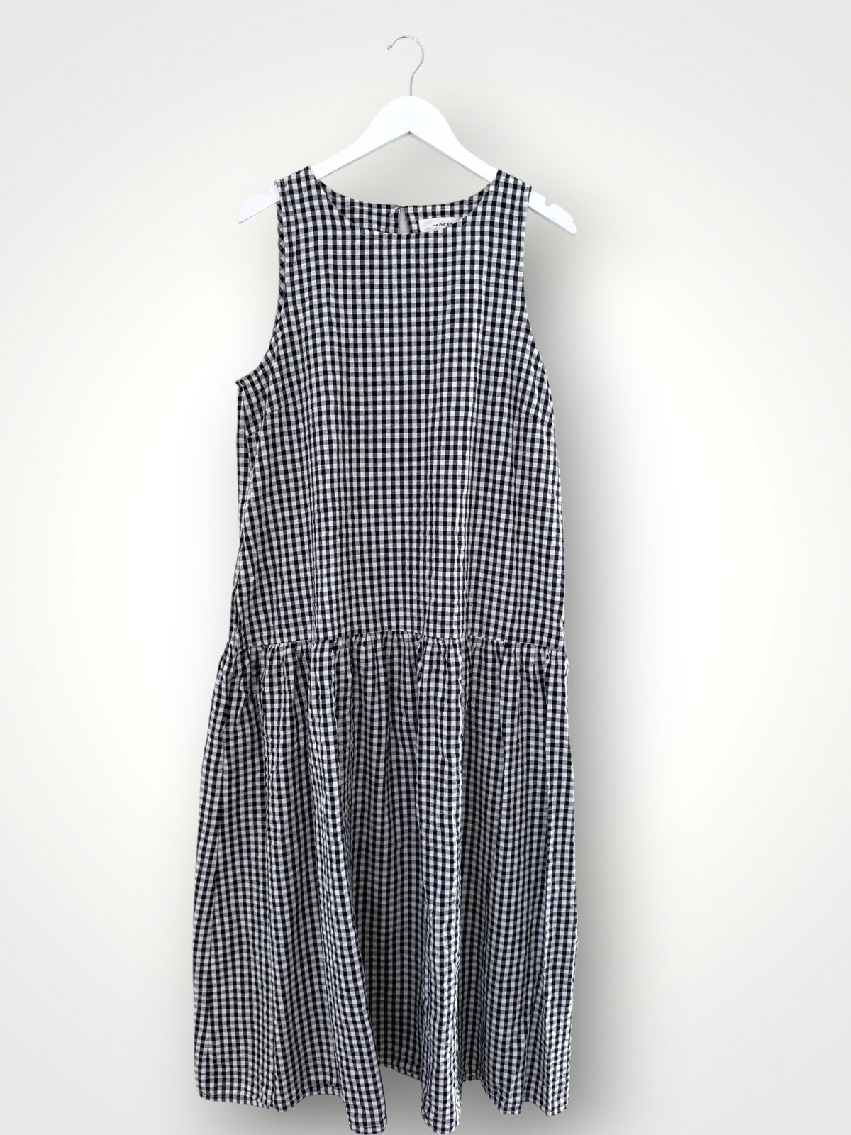 anna dress - ink gingham cotton
