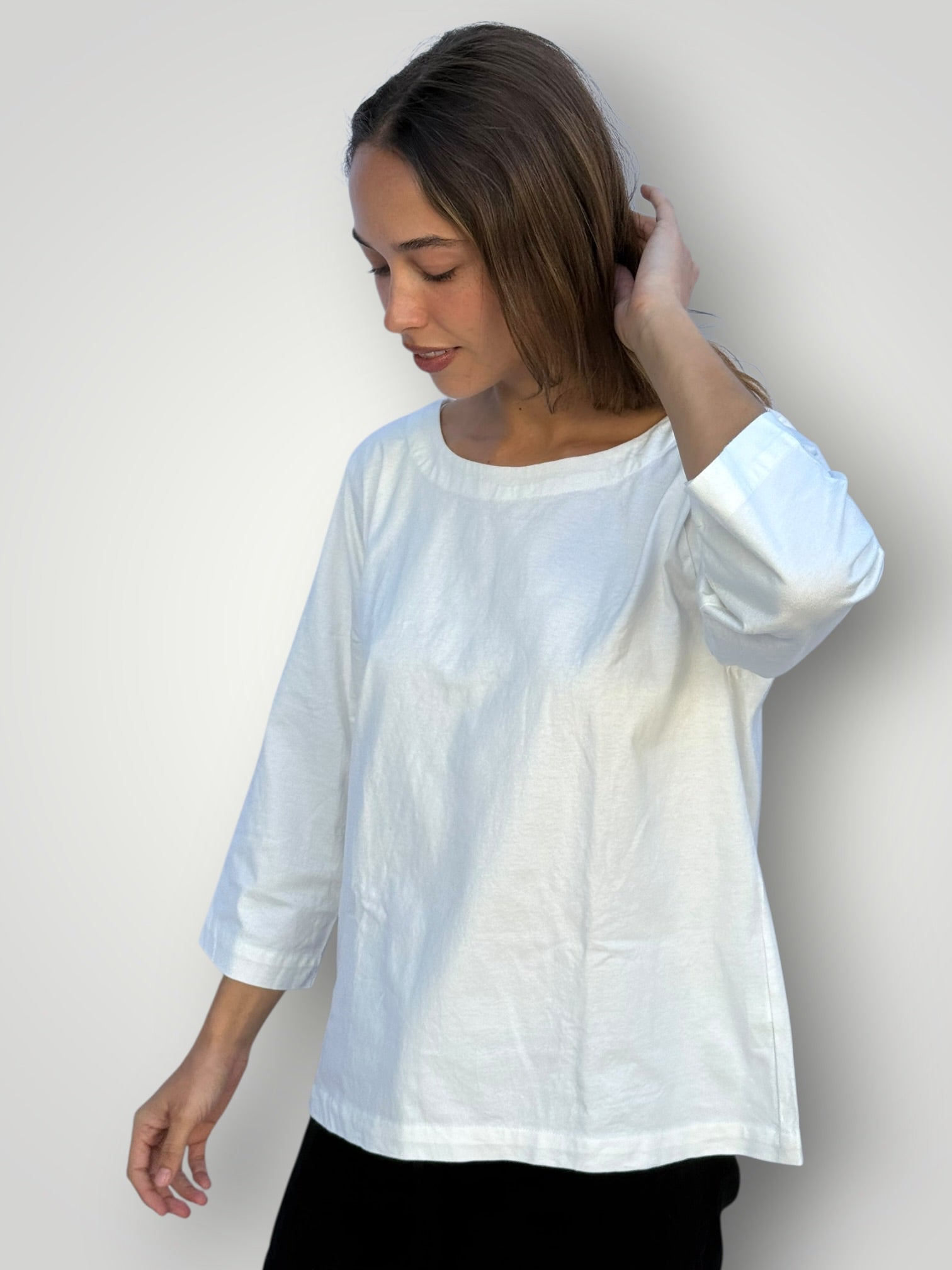april cotton knit top-chalk Apparel