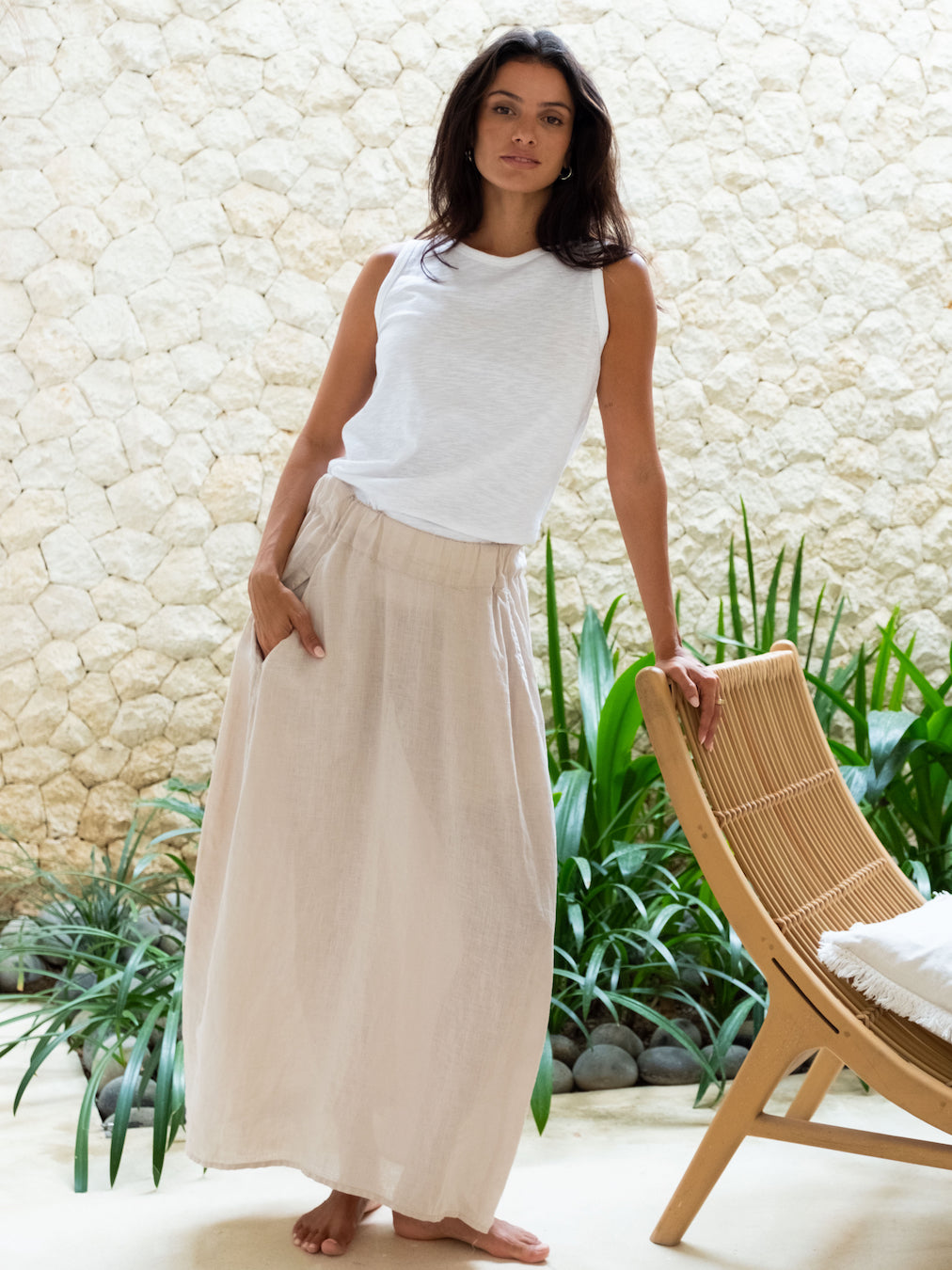 lana skirt - almond linen Apparel  