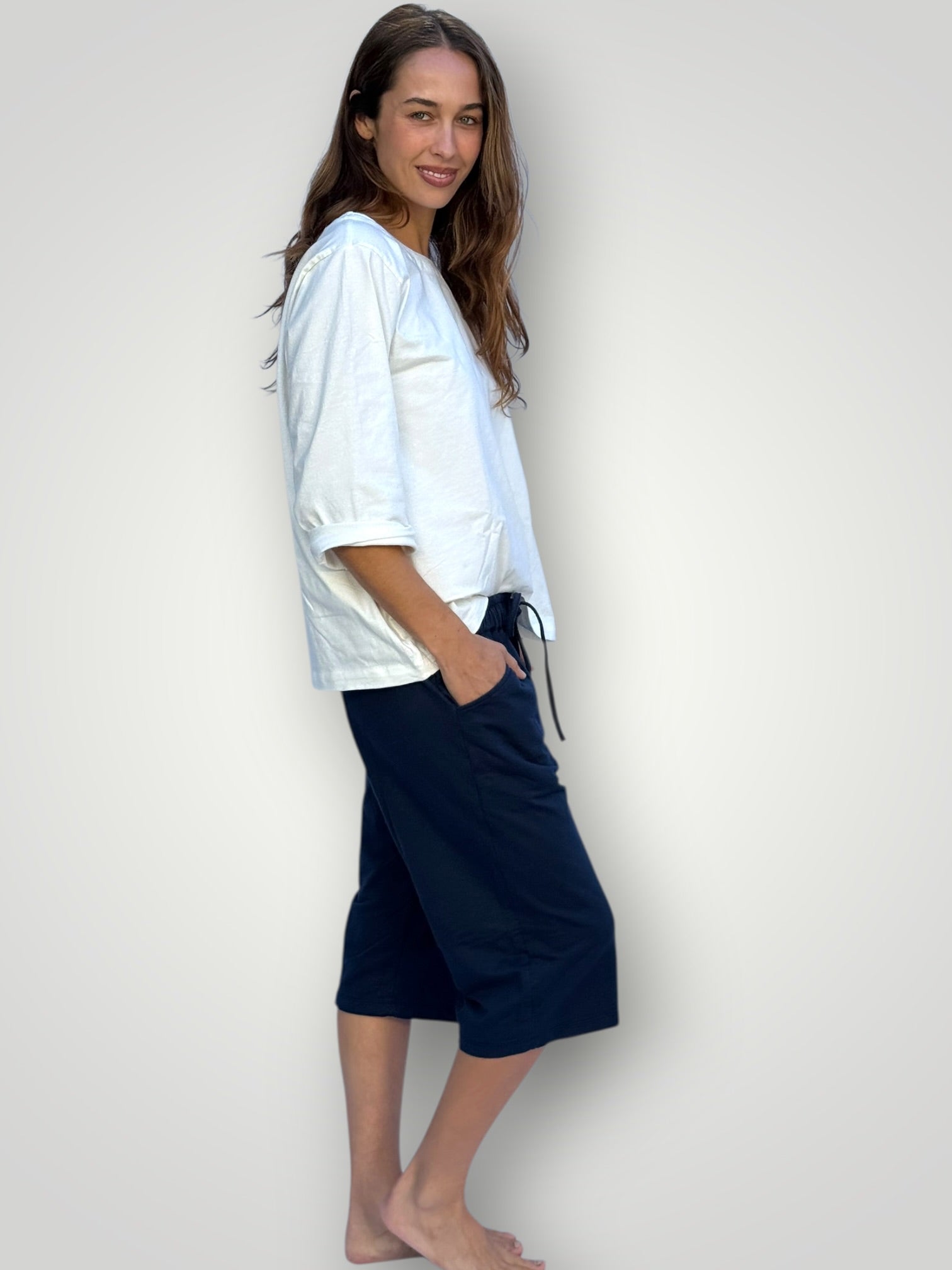 billy cotton knit short - navy Apparel