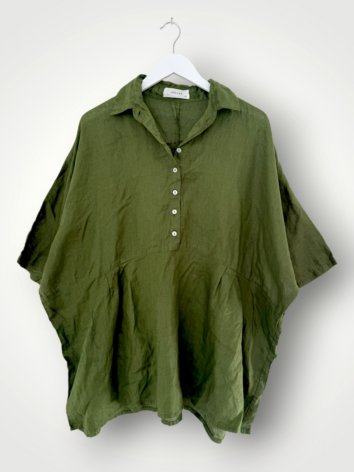bronte shirt - moss linen