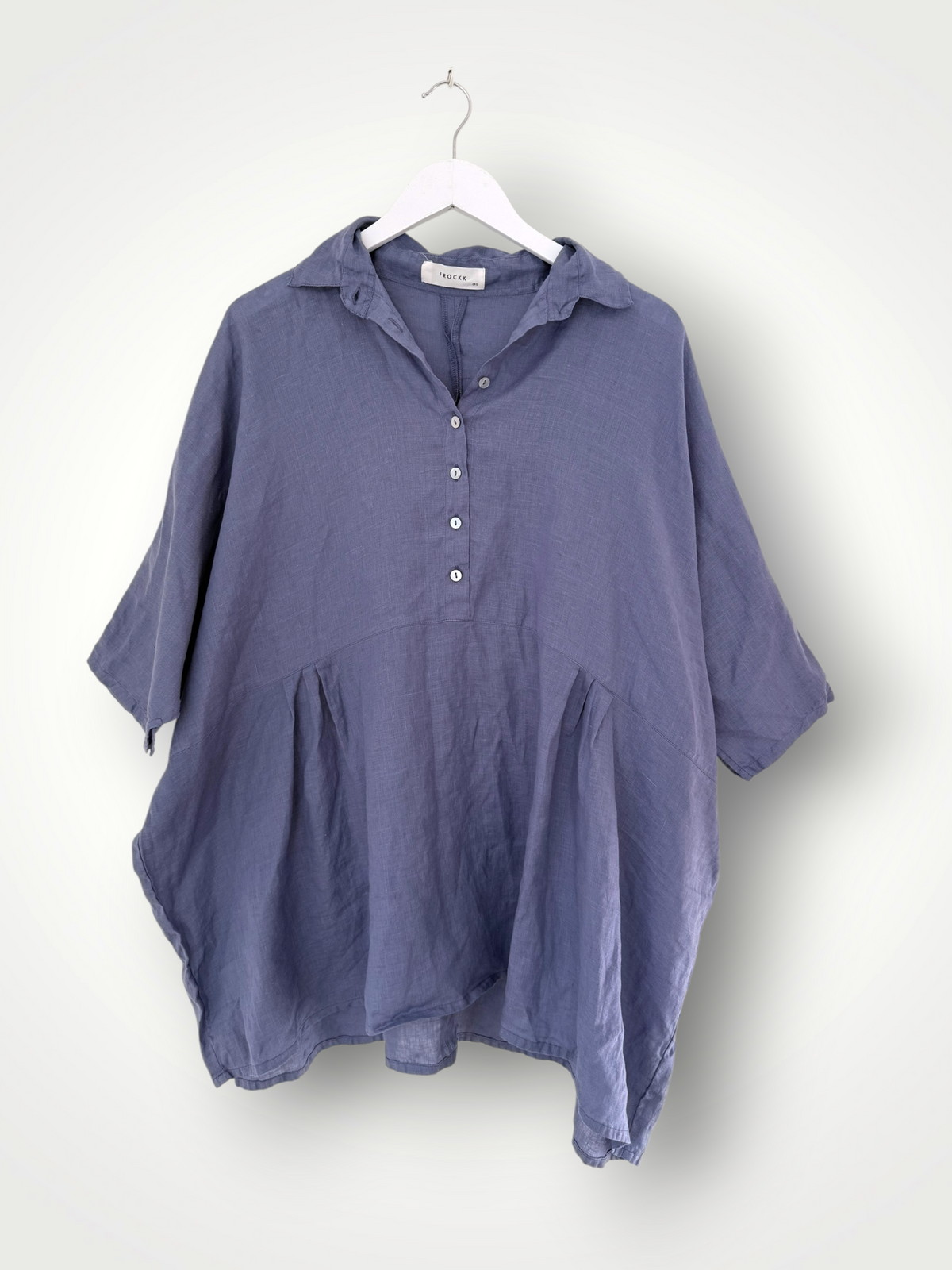 bronte shirt - cornflower linen