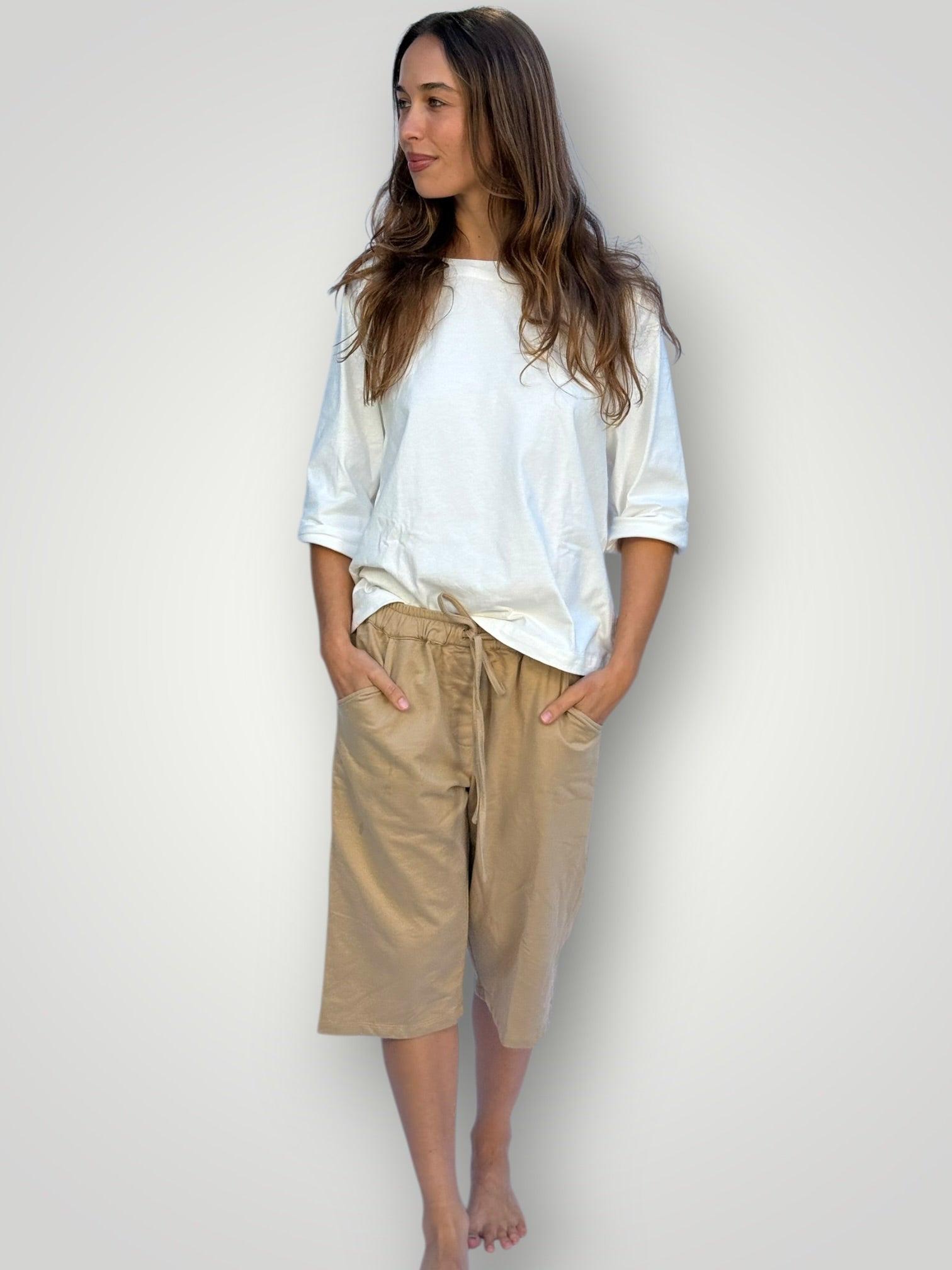 april cotton knit top-chalk Apparel