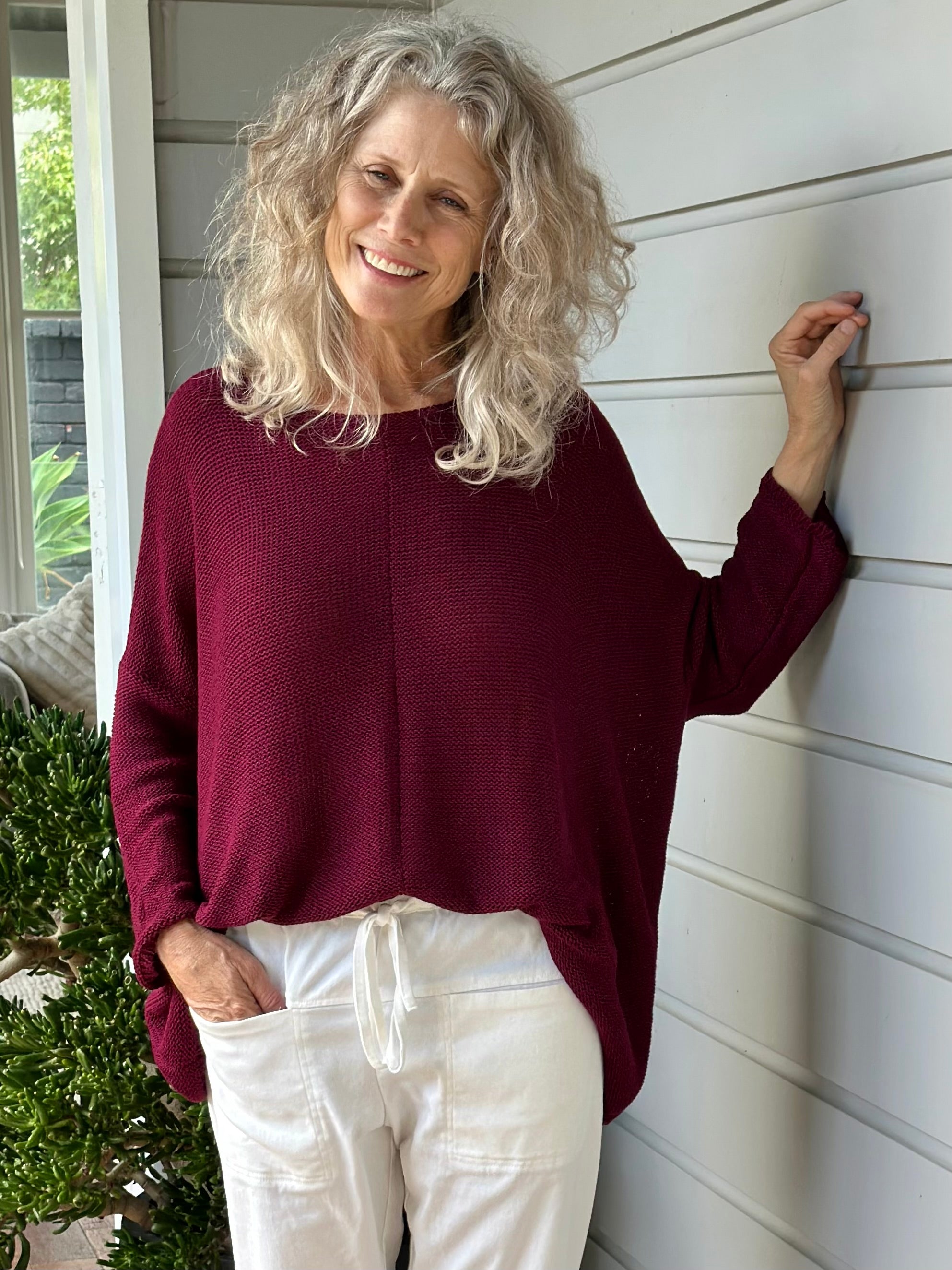 stella jersey - merlot cotton knit Apparel