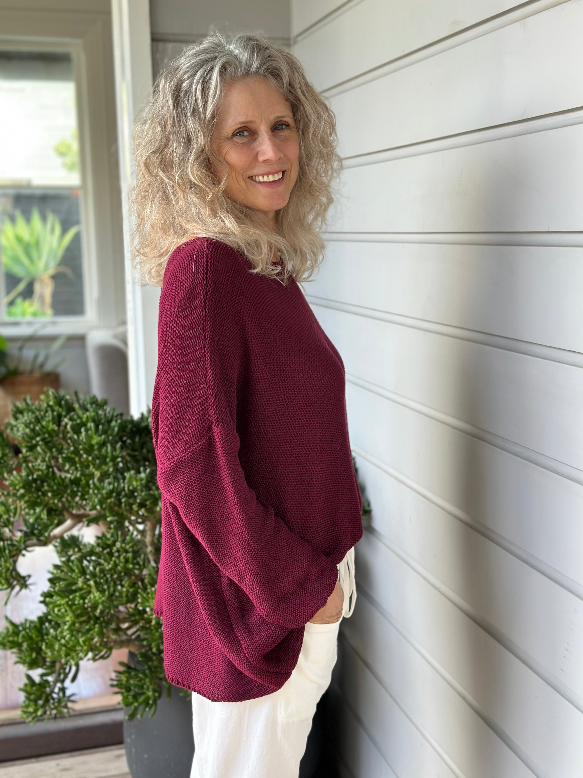 stella jersey - merlot cotton knit Apparel