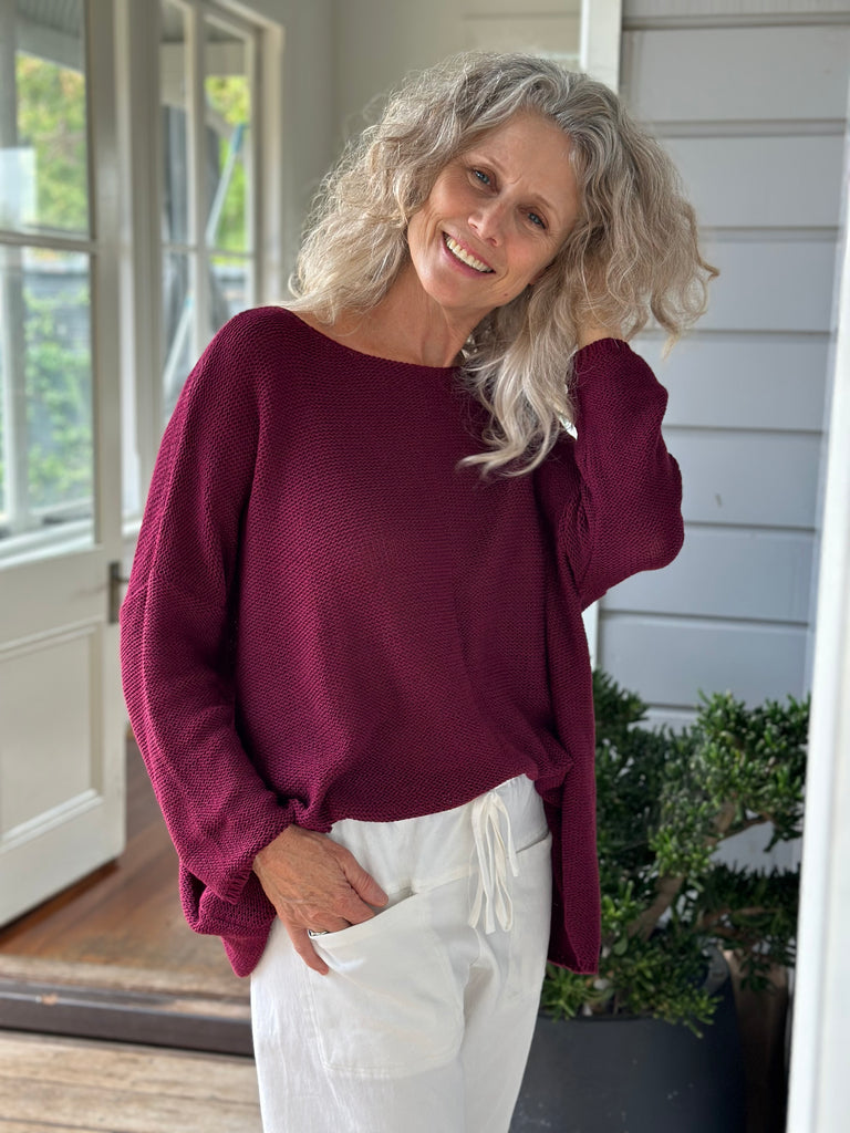 stella jersey - merlot cotton knit Apparel