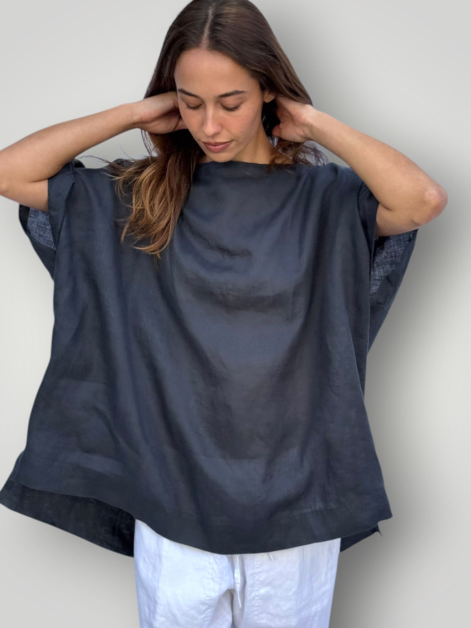 sammy top -charcoal linen Apparel