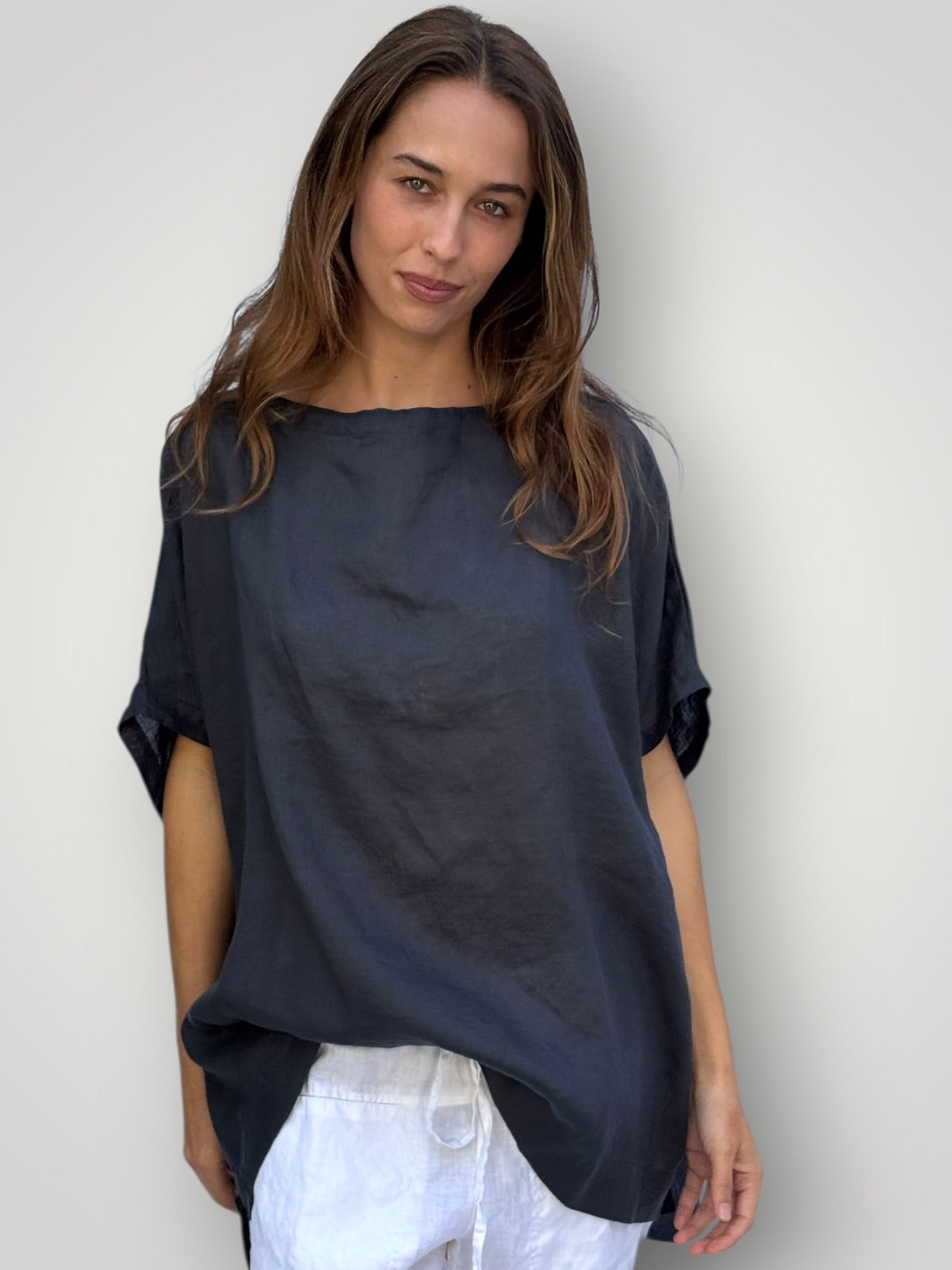 sammy top -charcoal linen Apparel