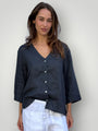 raine shirt - charcoal linen Apparel