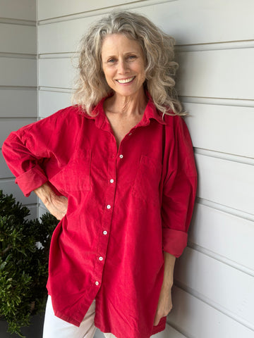 aiden oversized shirt - red cord Apparel