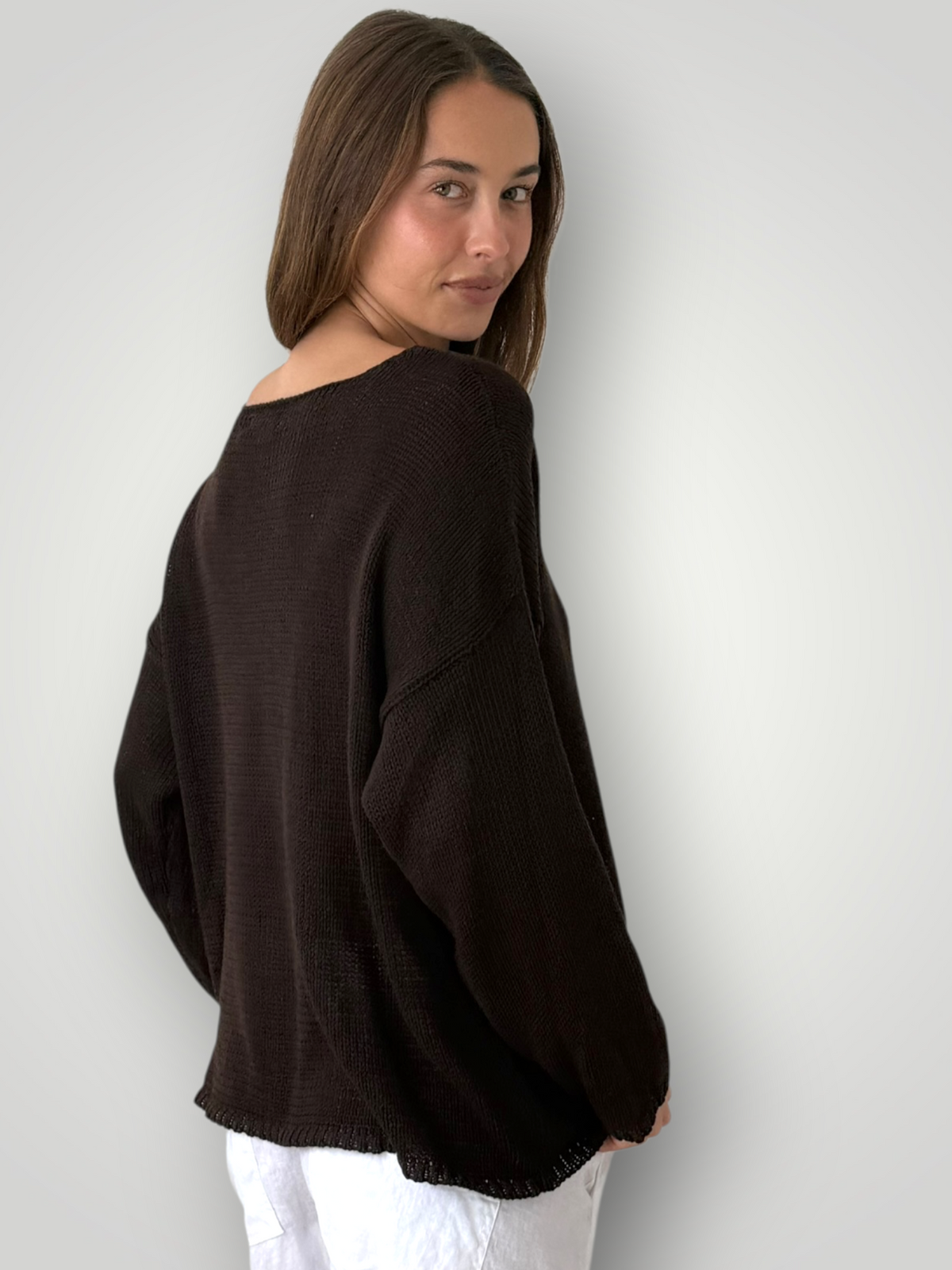 ashton knit - chocolate cotton Apparel