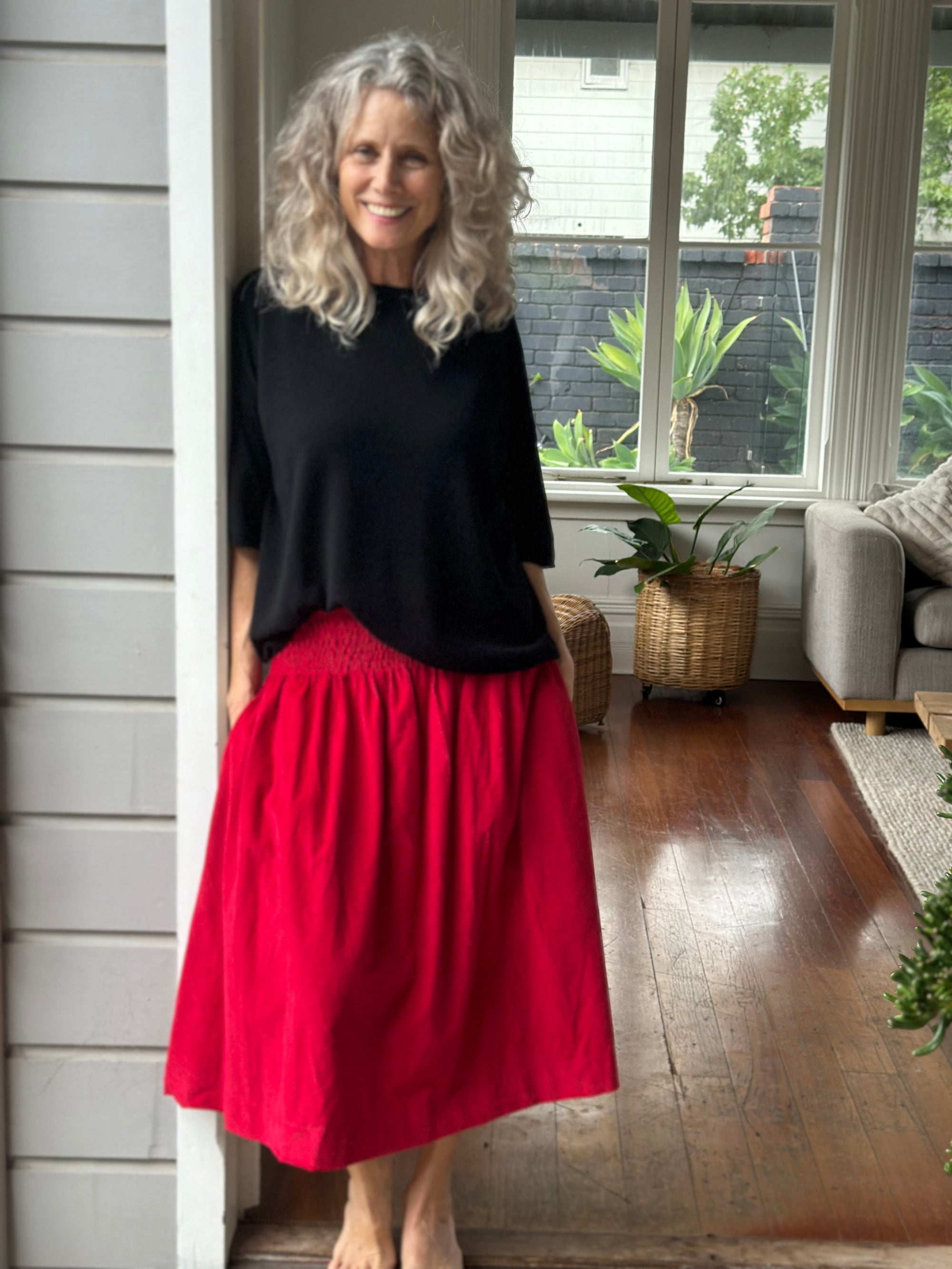lola skirt - winter red cord Apparel