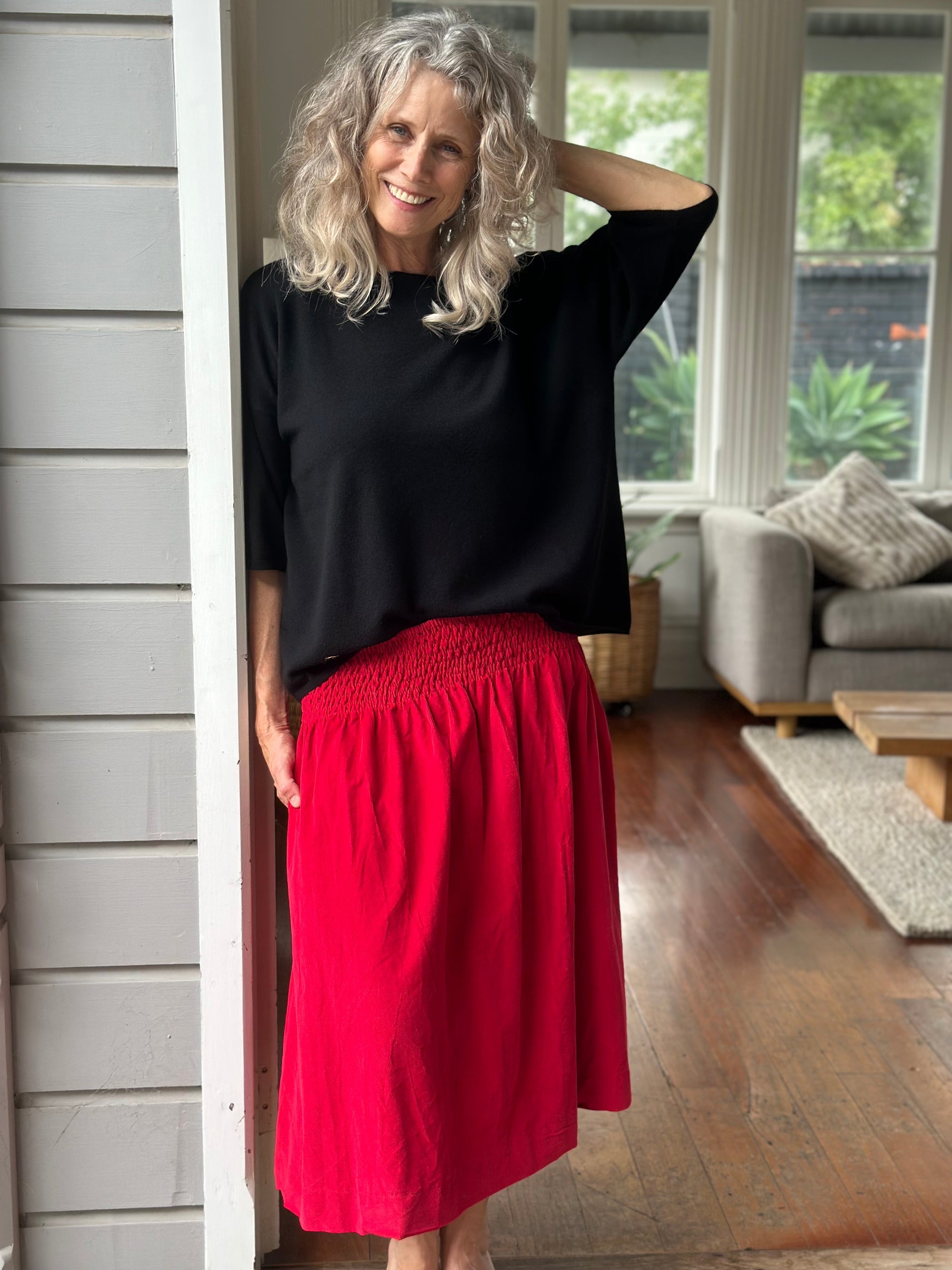 lola skirt - winter red cord Apparel