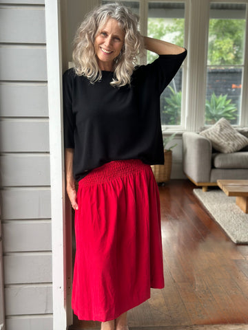 lola skirt - winter red cord Apparel