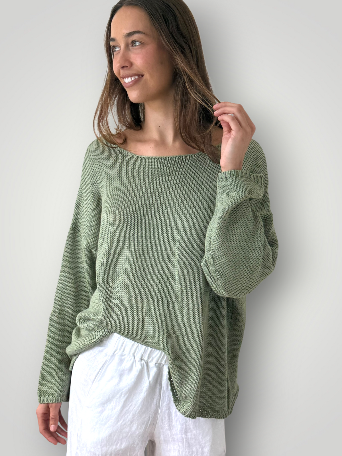 ashton jersey - sage cotton Apparel