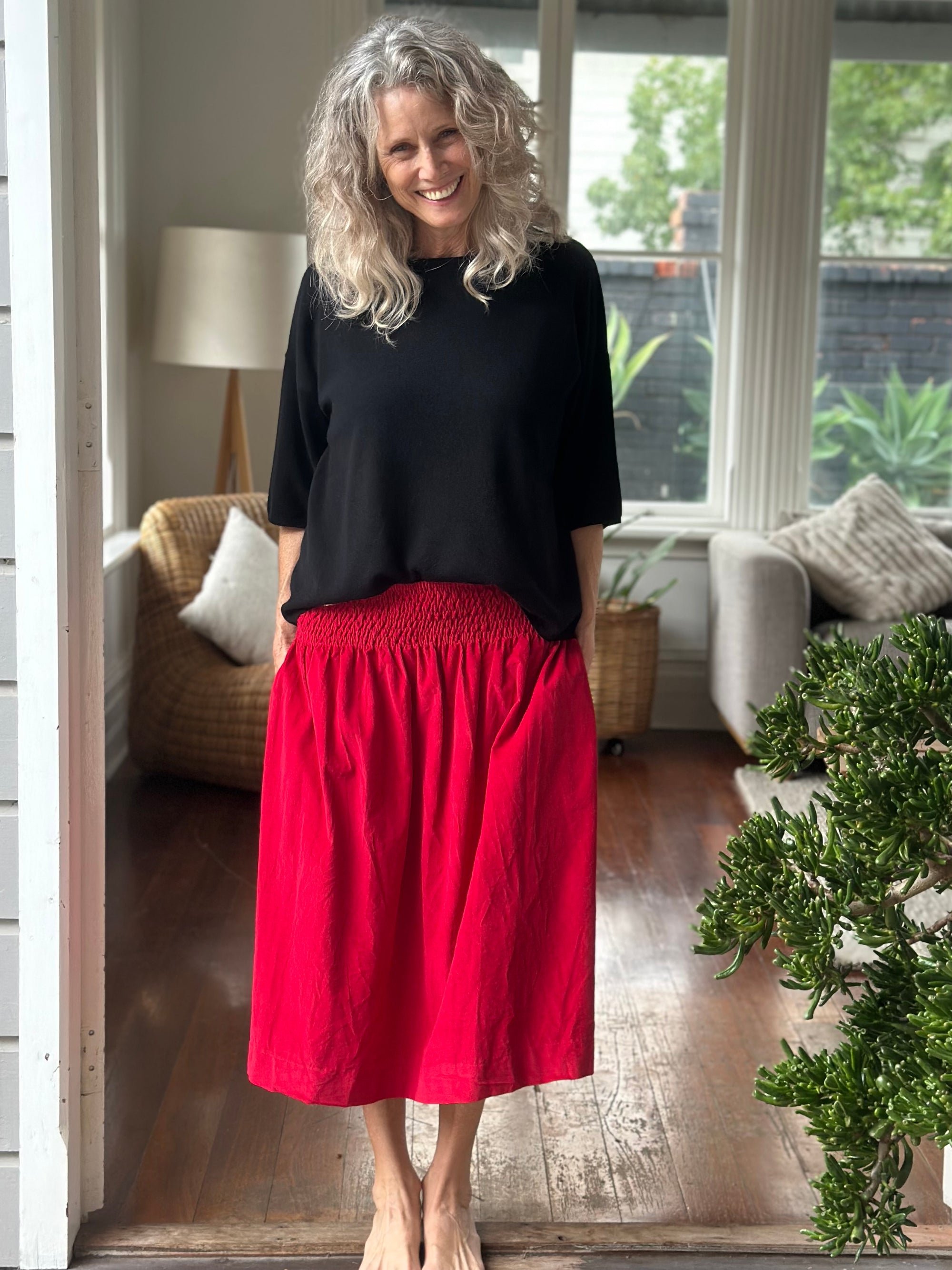lola skirt - winter red cord Apparel