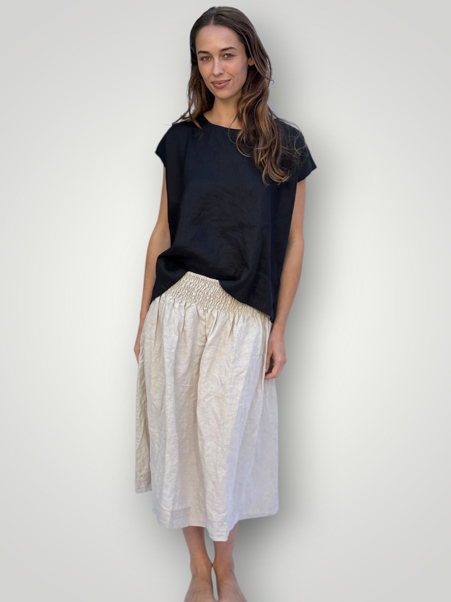 lola skirt - natural linen Apparel