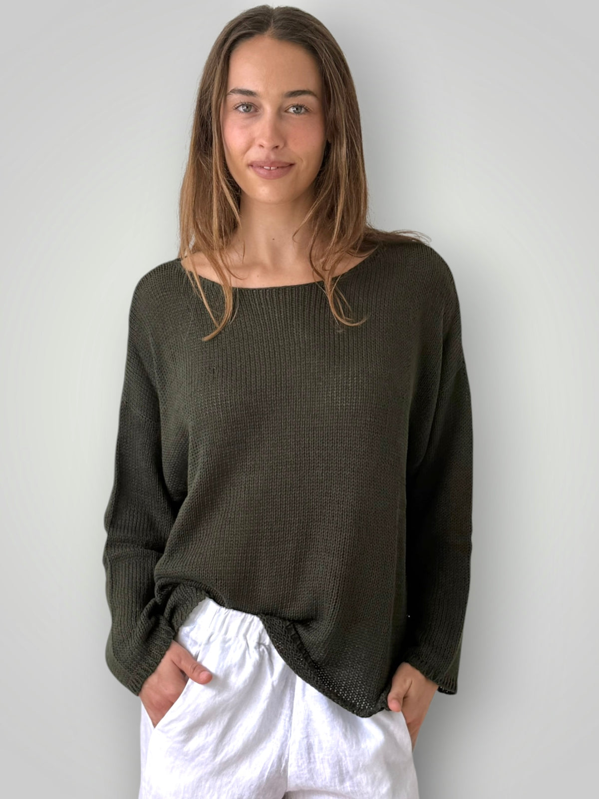 ashton knit - army cotton Apparel