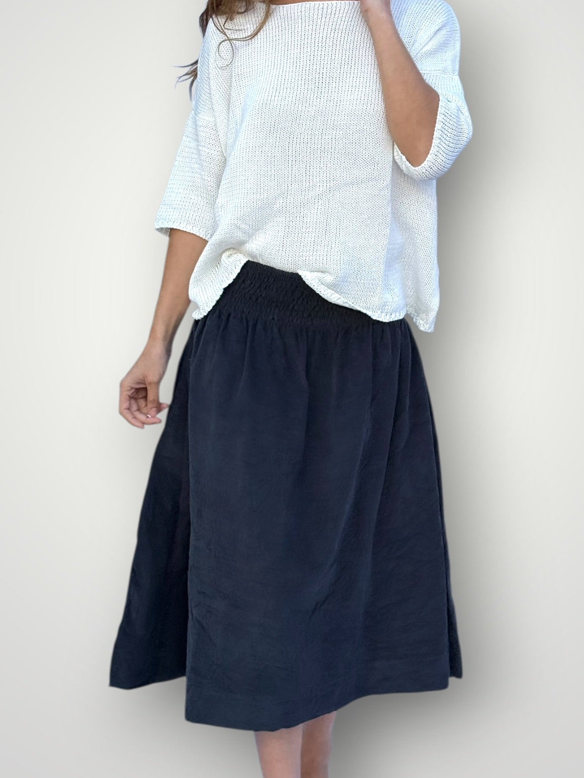 lola skirt-charcoal cord Apparel