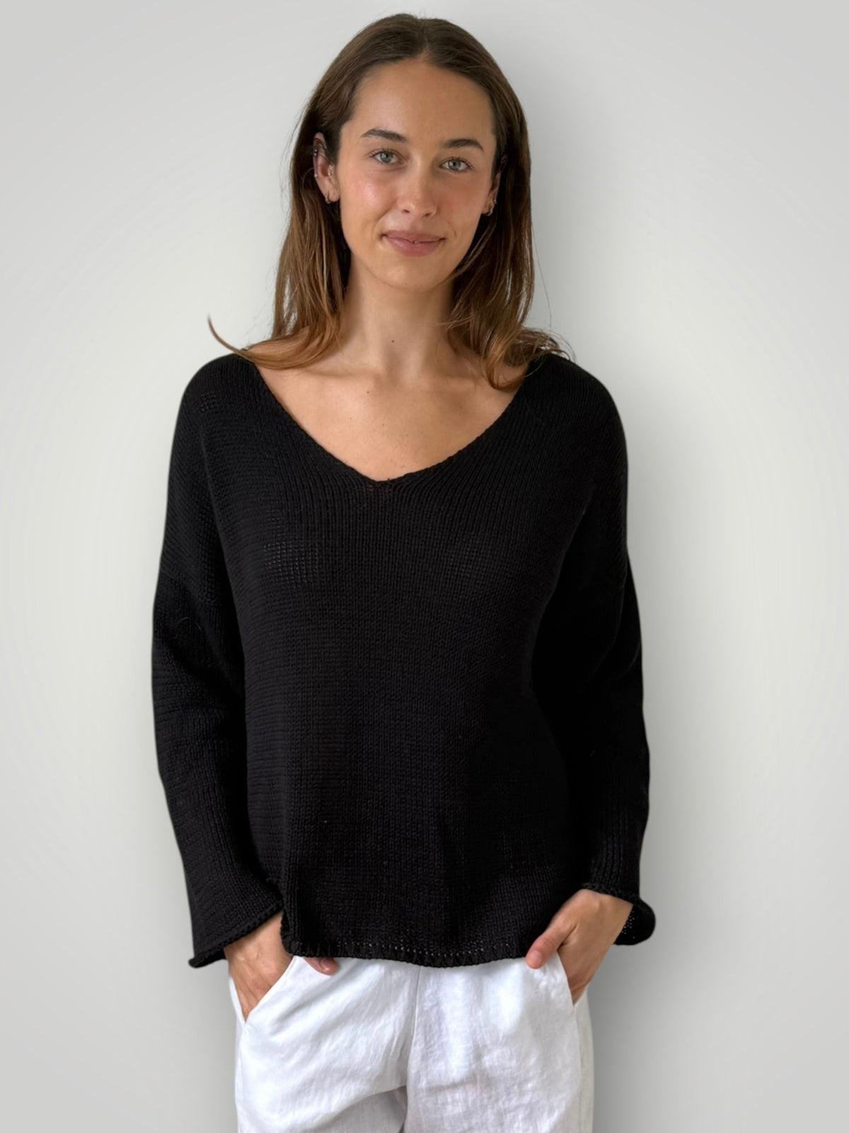 jamie cotton knit - black Apparel