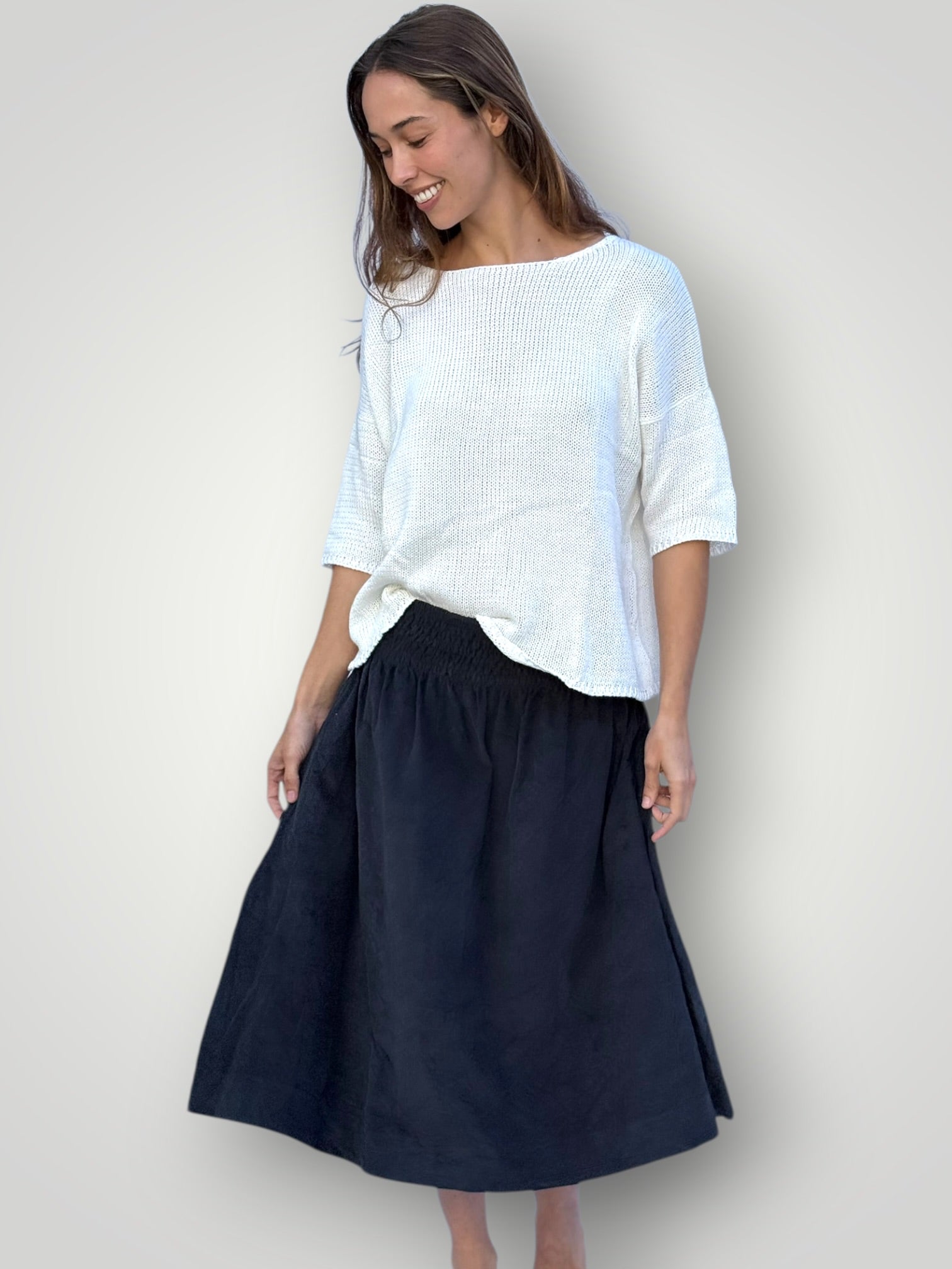 lola skirt-charcoal cord Apparel