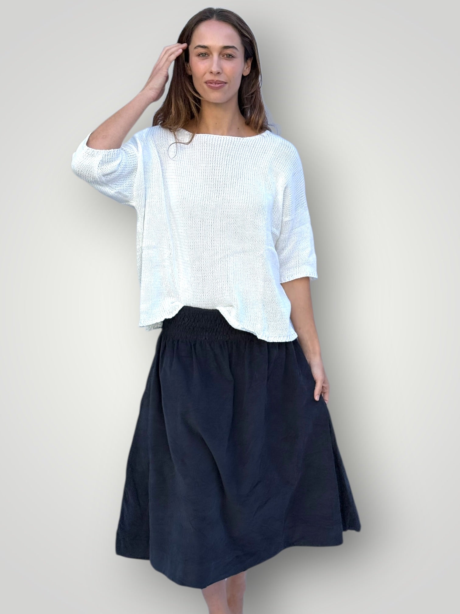 lola skirt-charcoal cord Apparel