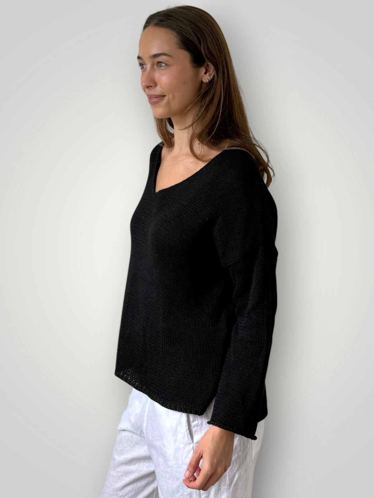 jamie cotton knit - black Apparel