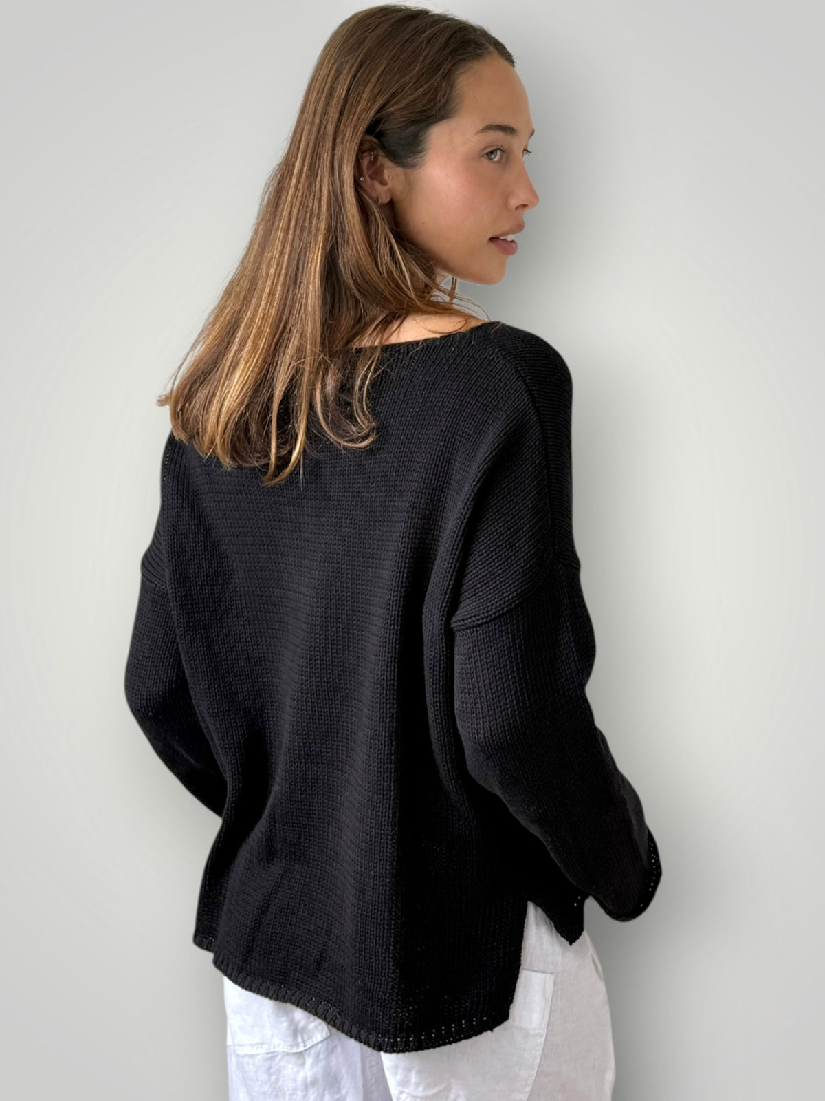 jamie cotton knit - black Apparel